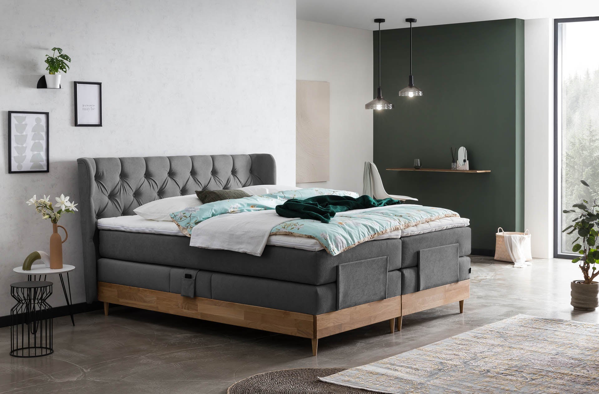 Boxspringbett 180x200 160x200 Bett Bettkasten Polsterbett Doppelbett Motorbett Bett elektrisch verstellbar Bett mit Motor