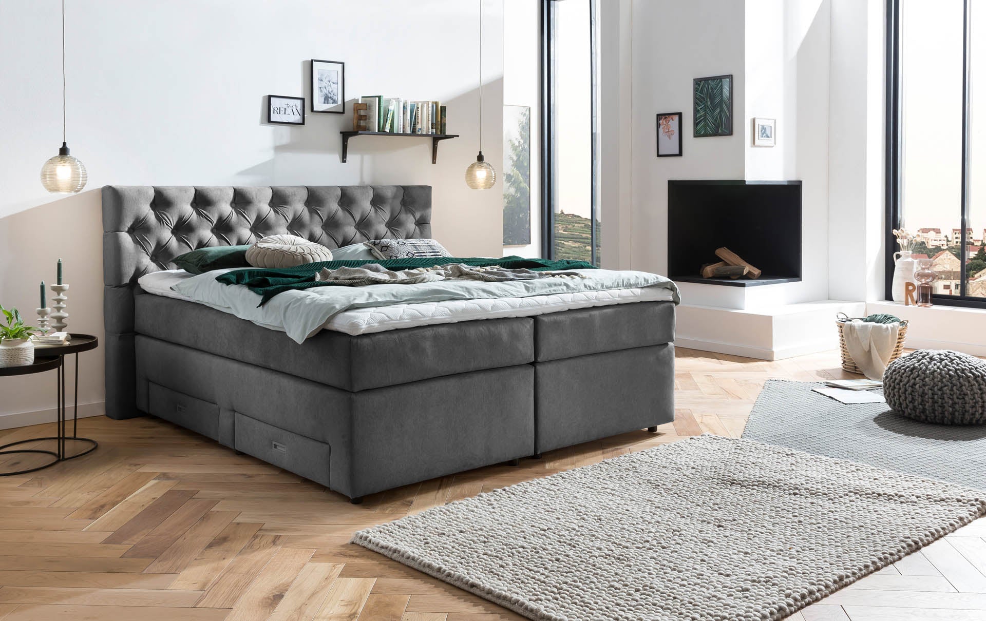 Boxspringbett 180x200 160x200 Bett Bettkasten Polsterbett Doppelbett Motorbett Bett elektrisch verstellbar Bett mit Motor