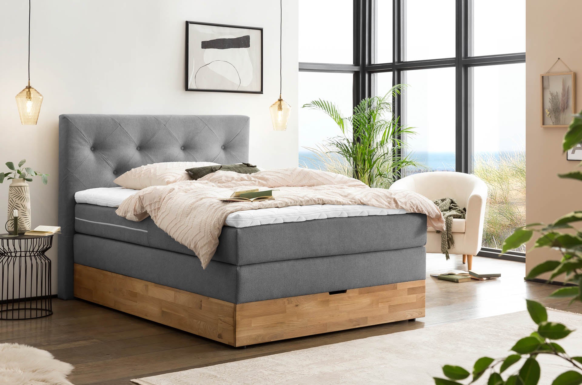 Boxspringbett 180x200 160x200 Bett Bettkasten Polsterbett Doppelbett Motorbett Bett elektrisch verstellbar Bett mit Motor