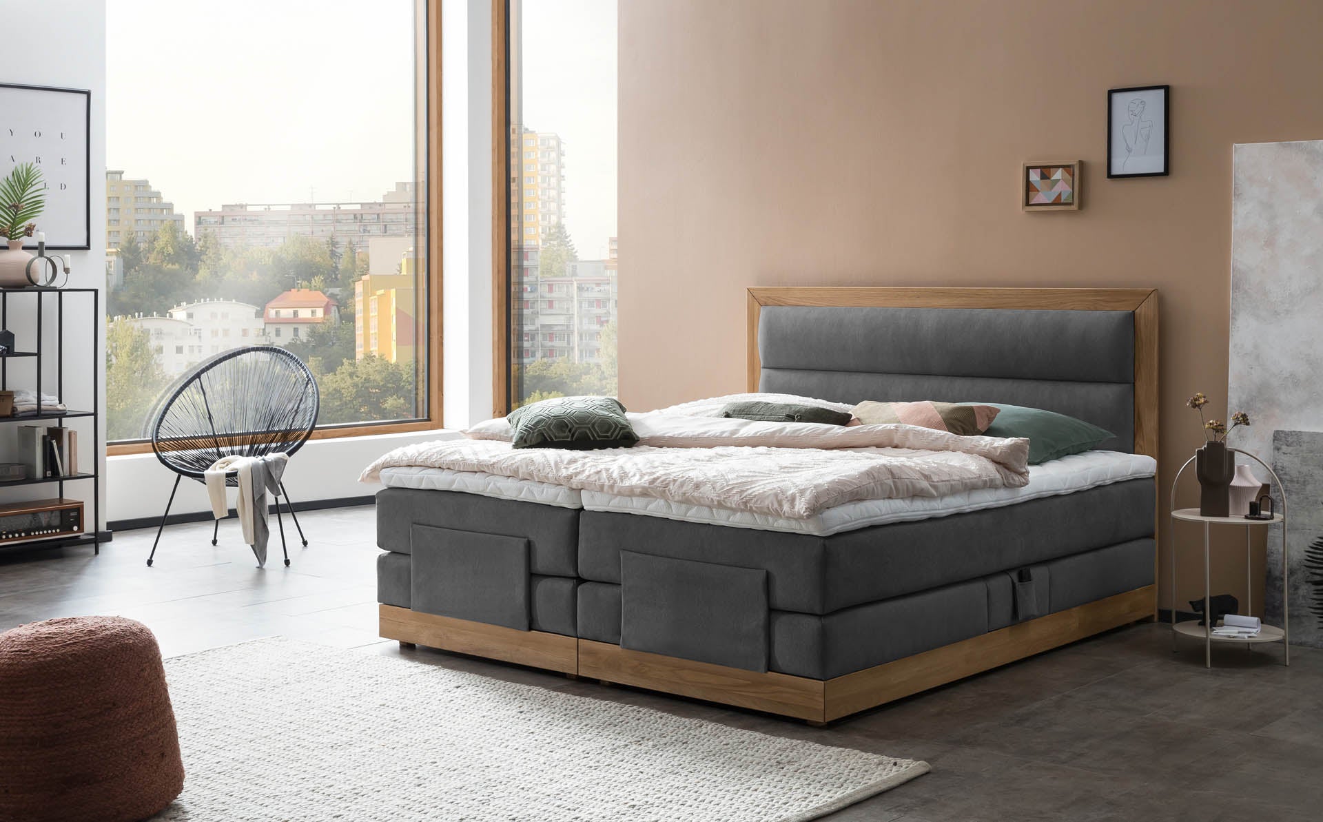 Boxspringbett 180x200 160x200 Bett Bettkasten Polsterbett Doppelbett Motorbett Bett elektrisch verstellbar Bett mit Motor