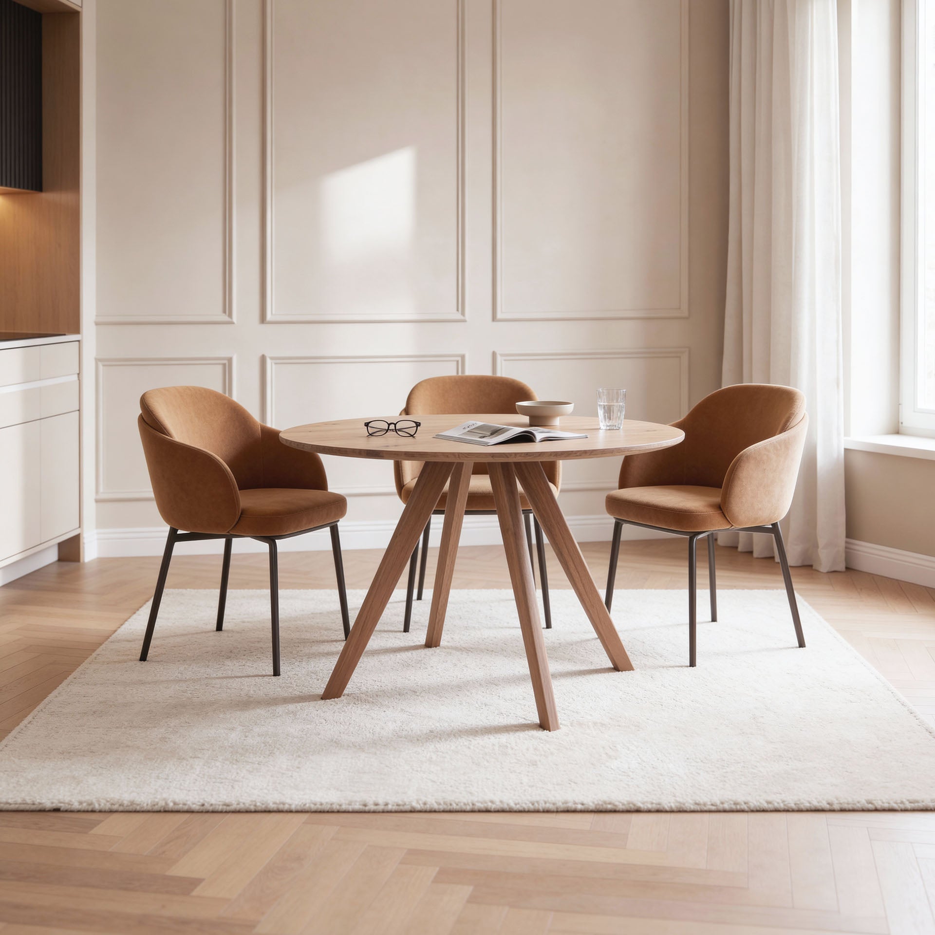 Esstisch Orbit - Rund aus Massivholz Eiche