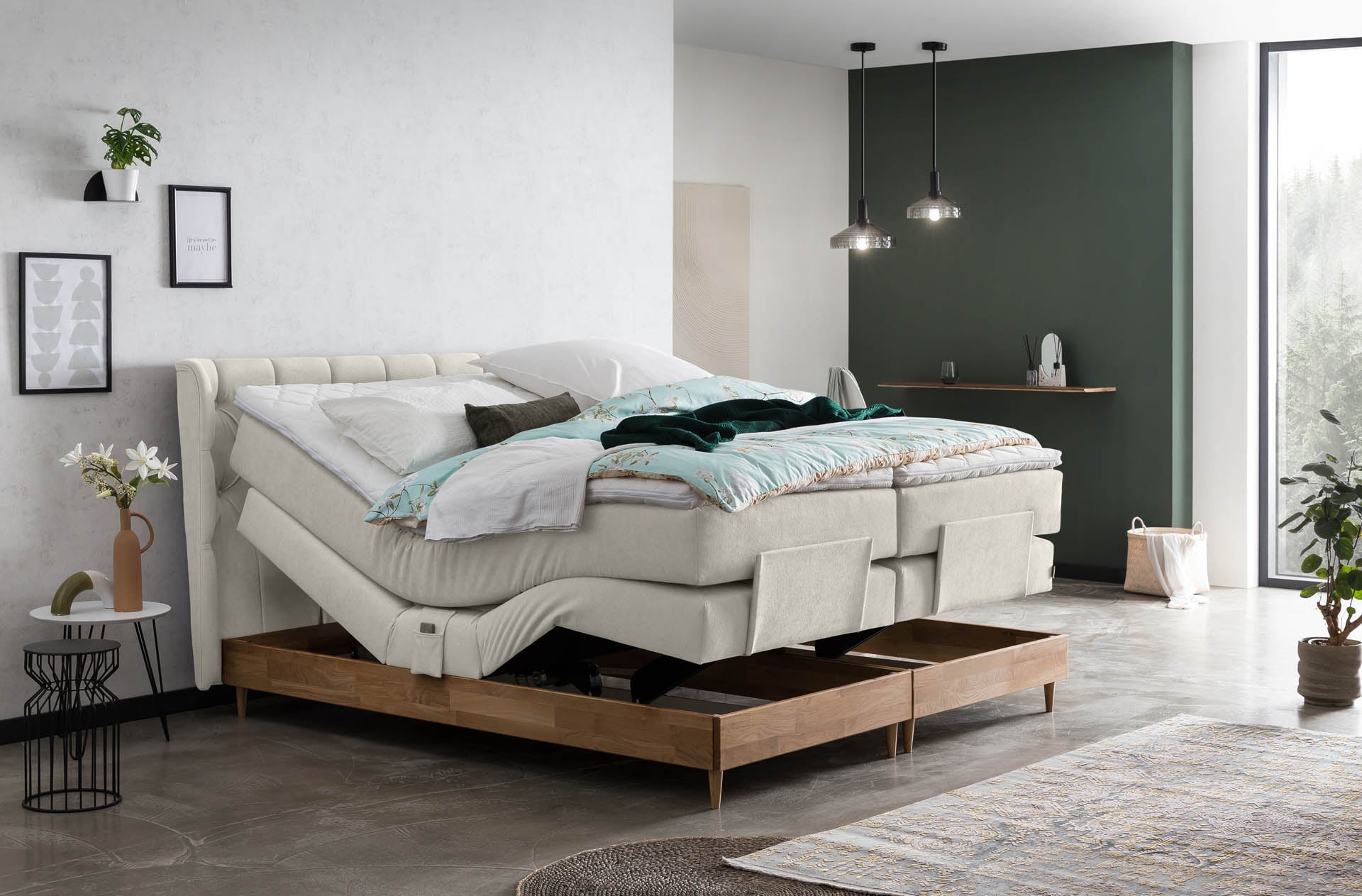 Boxspringbett 180x200 160x200 Bett Bettkasten Polsterbett Doppelbett Motorbett Bett elektrisch verstellbar Bett mit Motor