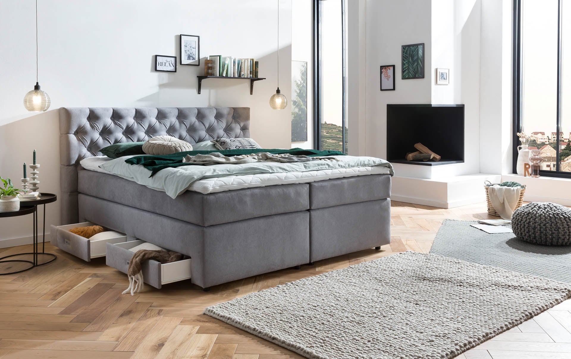 Boxspringbett 180x200 160x200 Bett Bettkasten Polsterbett Doppelbett Motorbett Bett elektrisch verstellbar Bett mit Motor