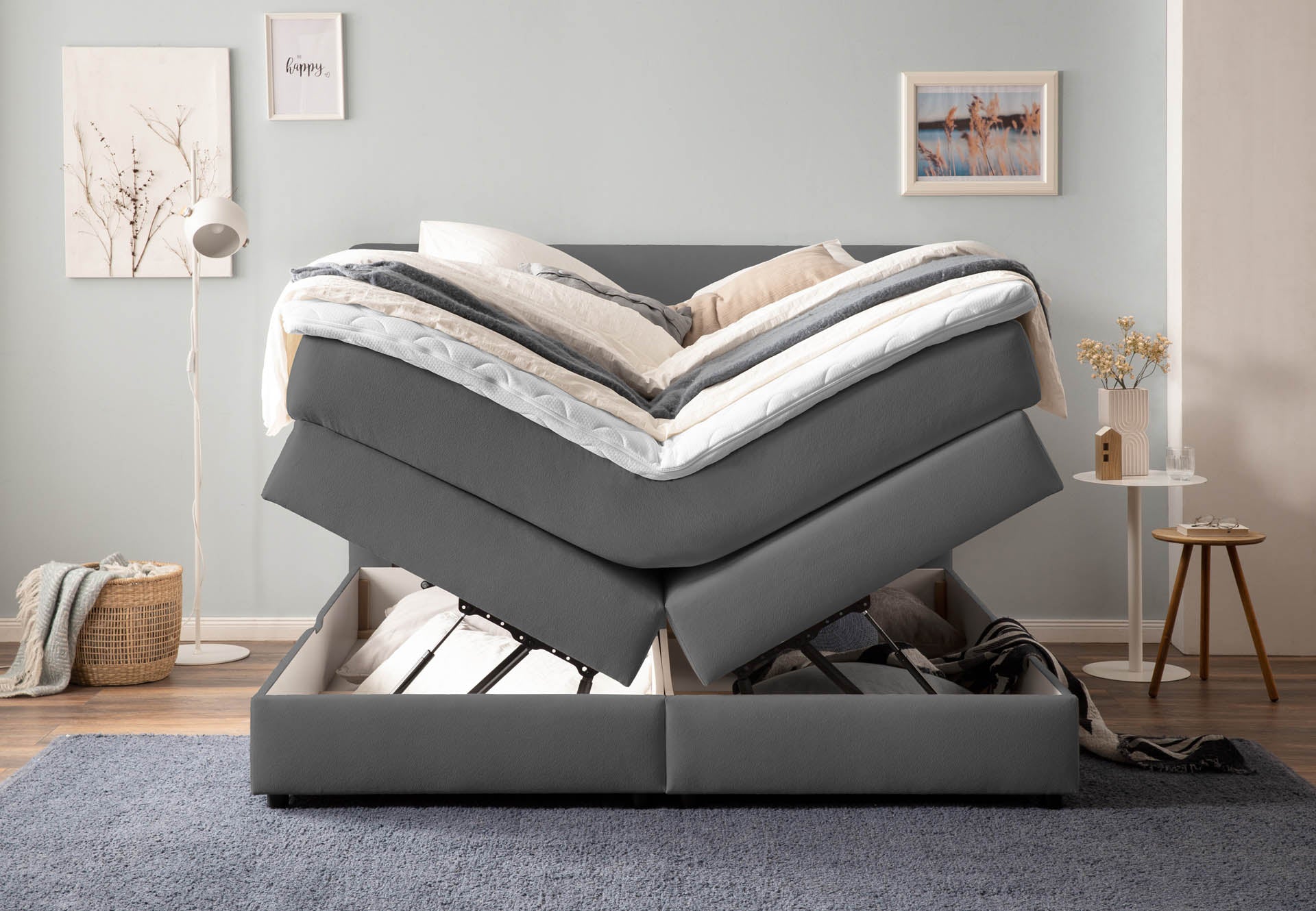 Boxspringbett 180x200 160x200 Bett Bettkasten Polsterbett Doppelbett Motorbett Bett elektrisch verstellbar Bett mit Motor
