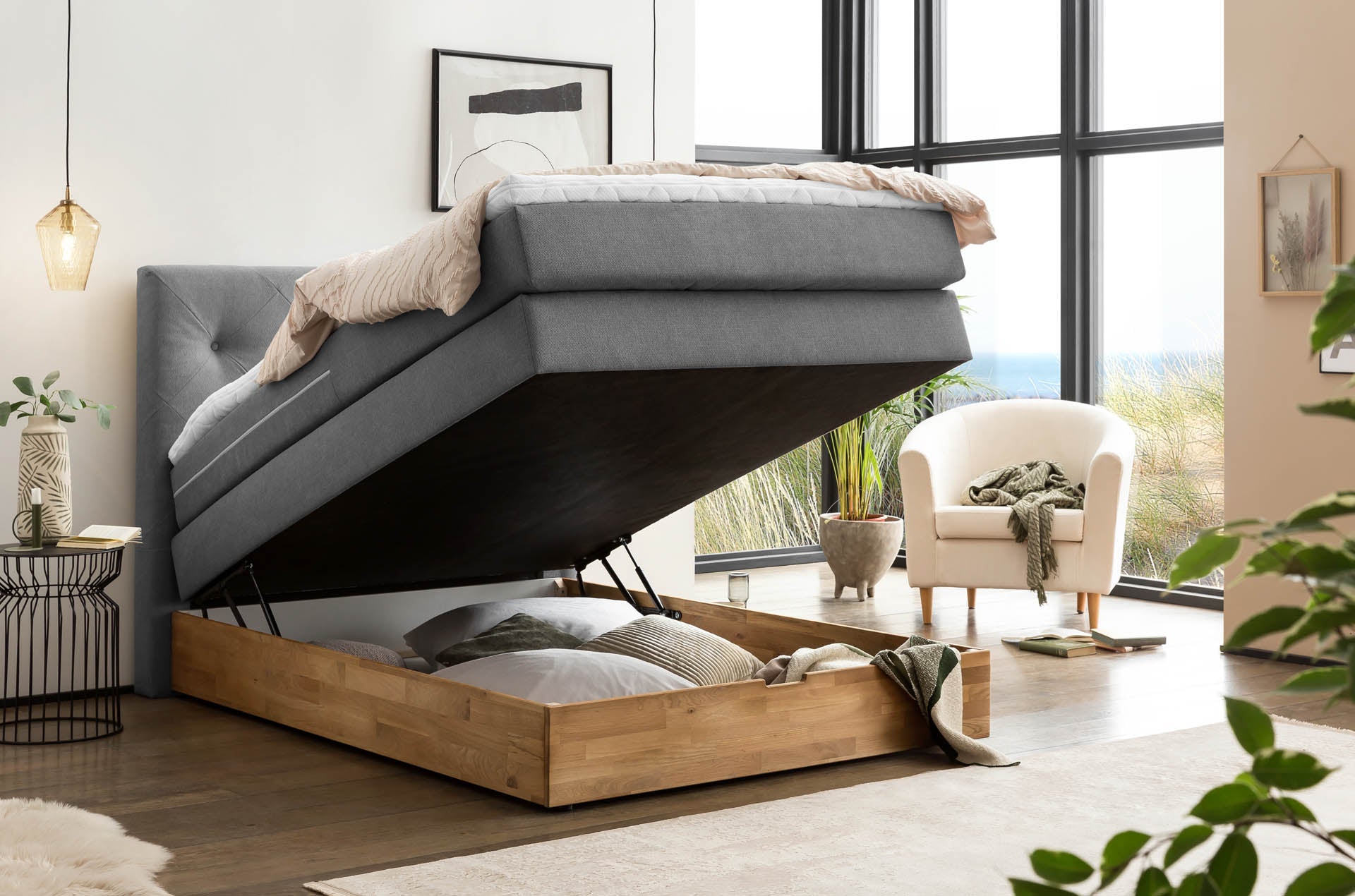 Boxspringbett 180x200 160x200 Bett Bettkasten Polsterbett Doppelbett Motorbett Bett elektrisch verstellbar Bett mit Motor