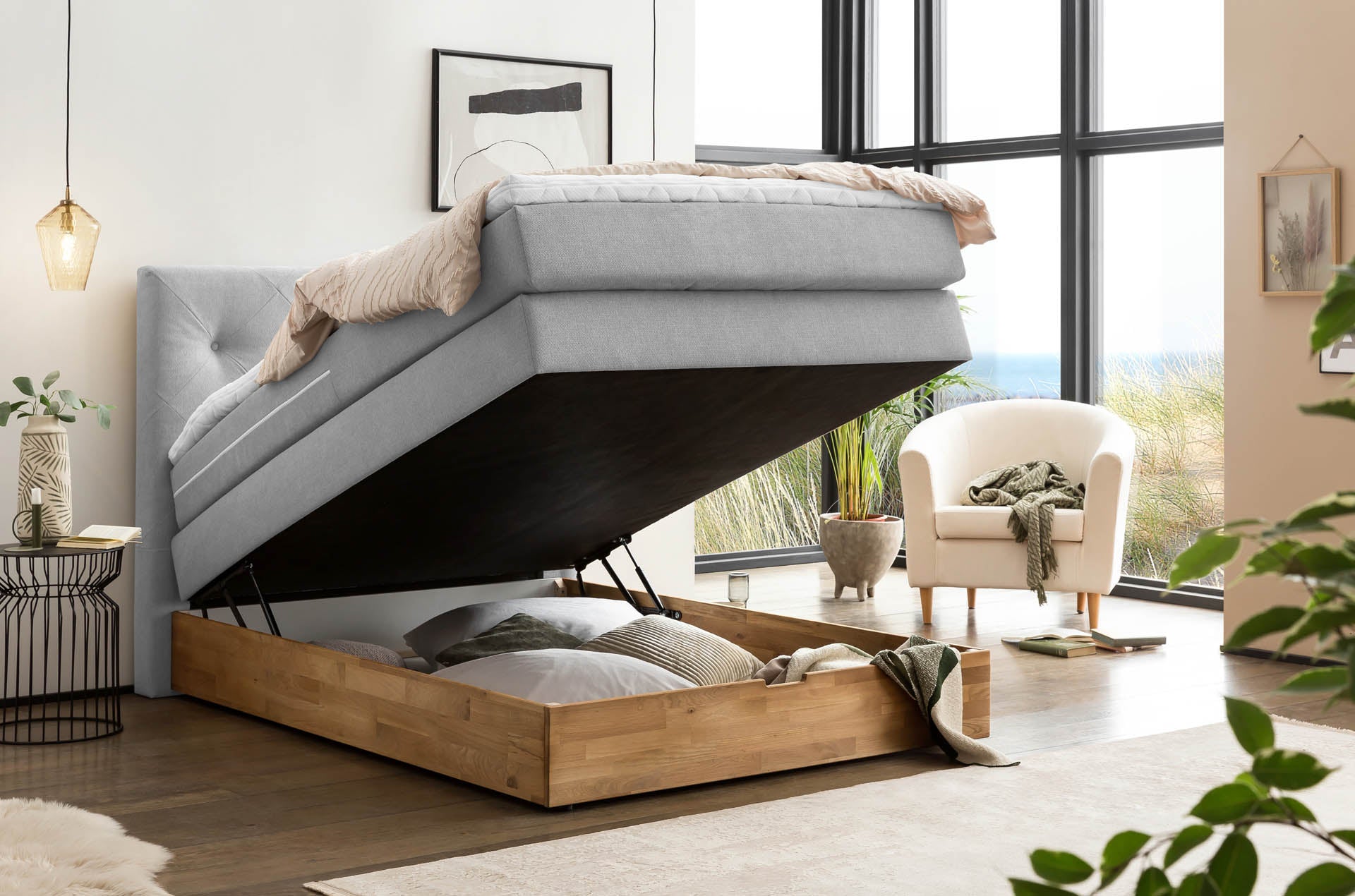 Boxspringbett 180x200 160x200 Bett Bettkasten Polsterbett Doppelbett Motorbett Bett elektrisch verstellbar Bett mit Motor