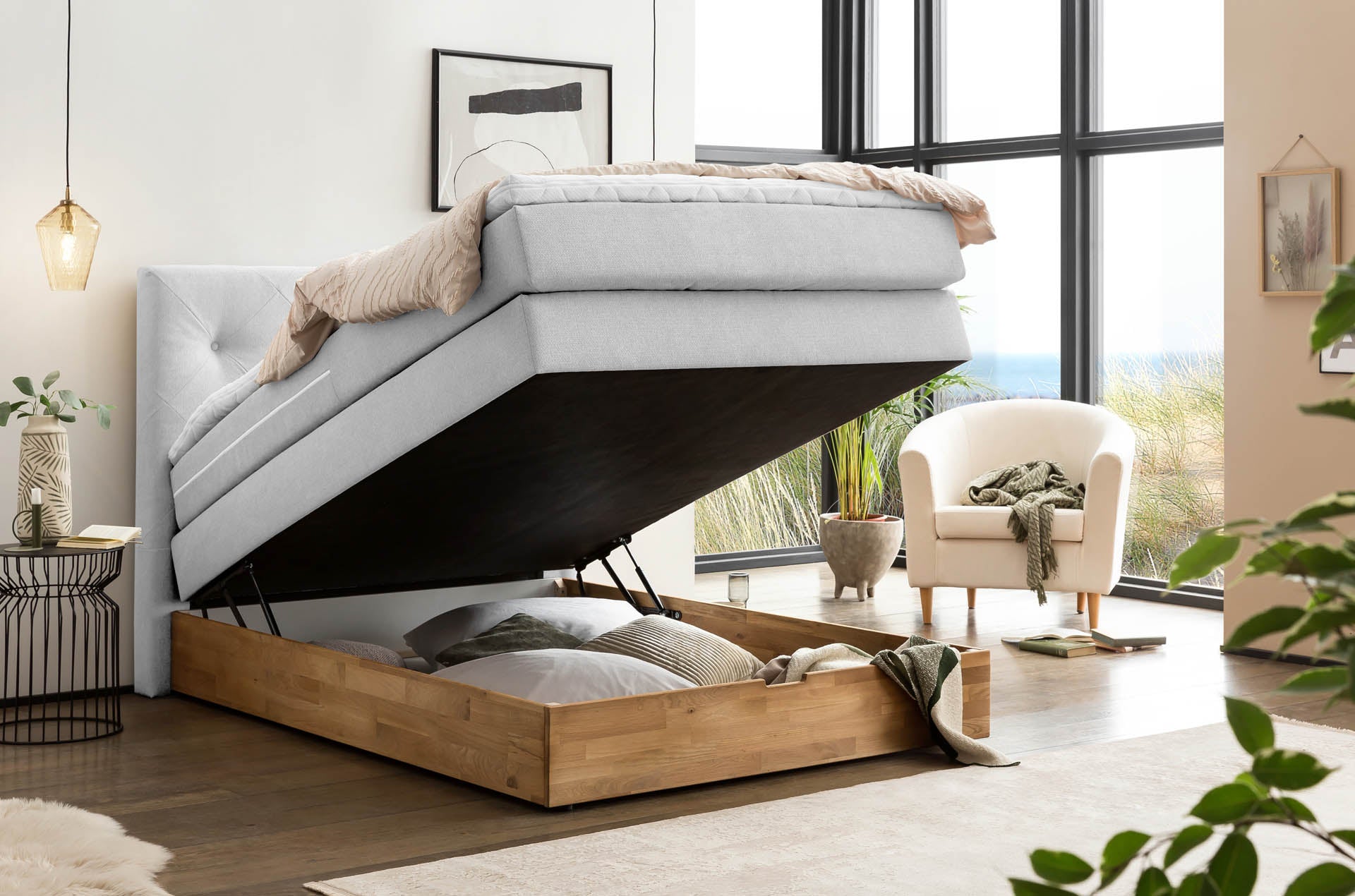 Boxspringbett 180x200 160x200 Bett Bettkasten Polsterbett Doppelbett Motorbett Bett elektrisch verstellbar Bett mit Motor