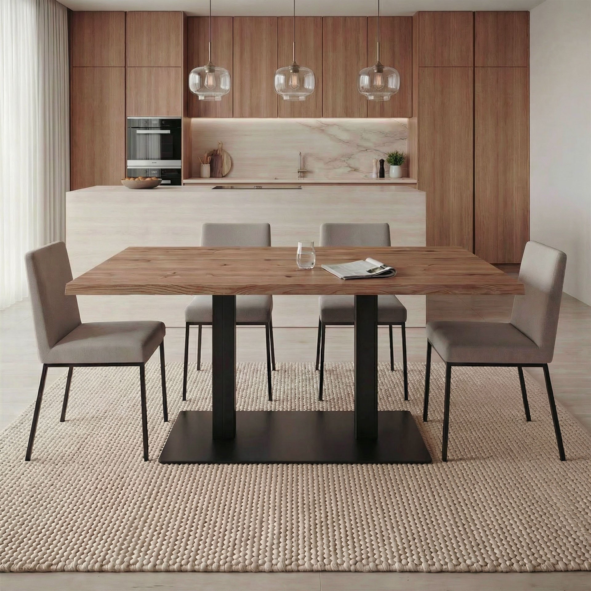 Esstisch Mond aus Massivholz Eiche