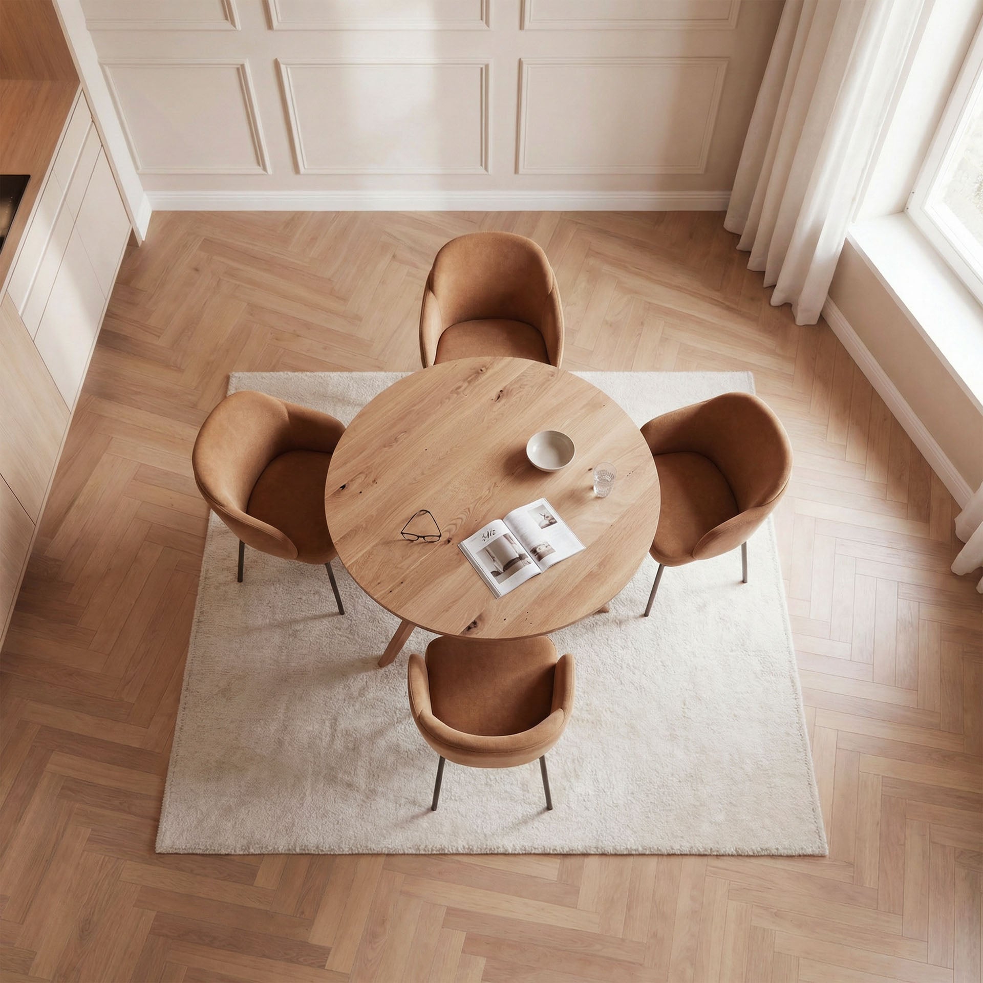 Esstisch Orbit - Rund aus Massivholz Eiche