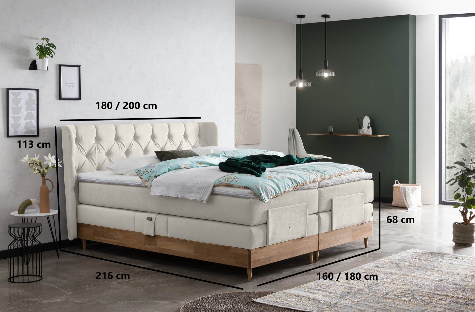 Boxspringbett 180x200 160x200 Bett Bettkasten Polsterbett Doppelbett Motorbett Bett elektrisch verstellbar Bett mit Motor