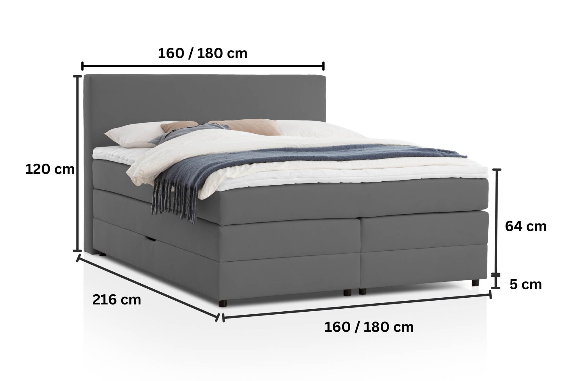 Boxspringbett 180x200 160x200 Bett Bettkasten Polsterbett Doppelbett Motorbett Bett elektrisch verstellbar Bett mit Motor