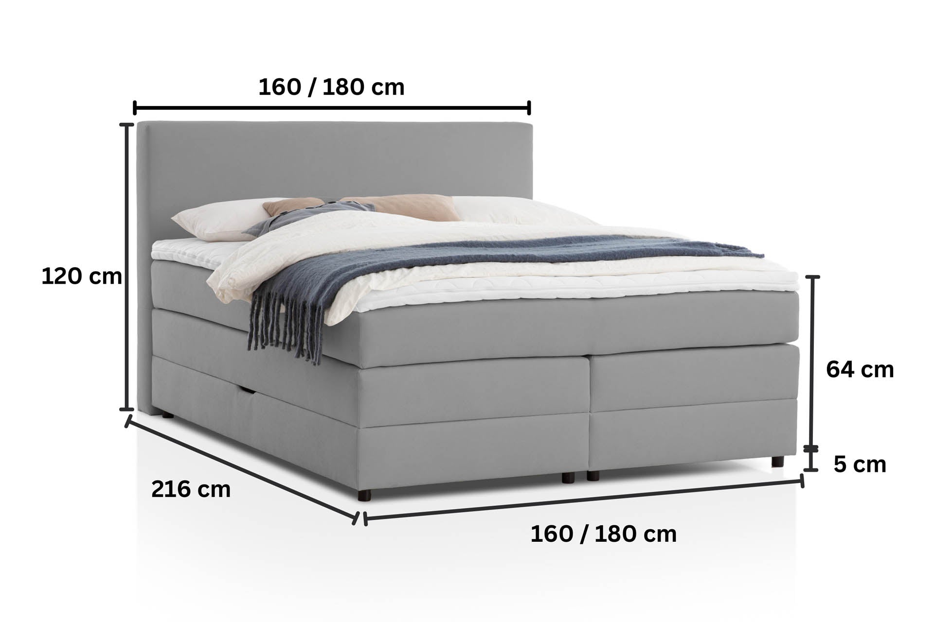 Boxspringbett 180x200 160x200 Bett Bettkasten Polsterbett Doppelbett Motorbett Bett elektrisch verstellbar Bett mit Motor