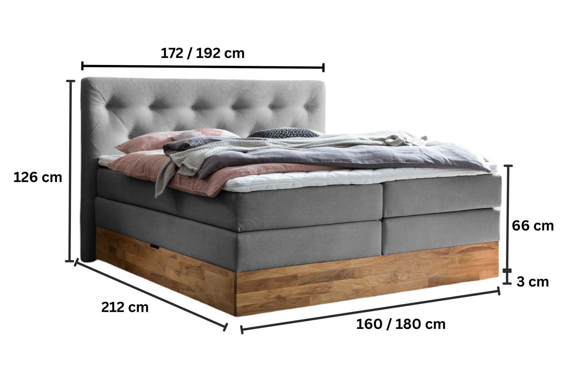 Boxspringbett 180x200 160x200 Bett Bettkasten Polsterbett Doppelbett Motorbett Bett elektrisch verstellbar Bett mit Motor