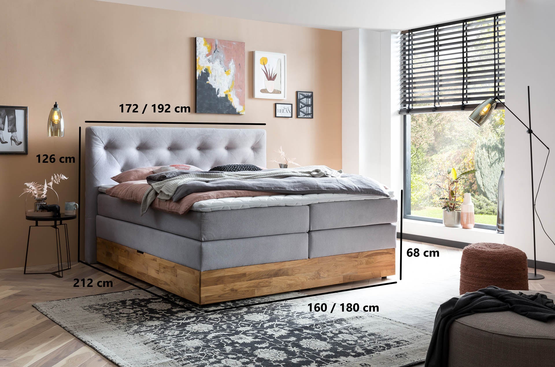 Boxspringbett 180x200 160x200 Bett Bettkasten Polsterbett Doppelbett Motorbett Bett elektrisch verstellbar Bett mit Motor