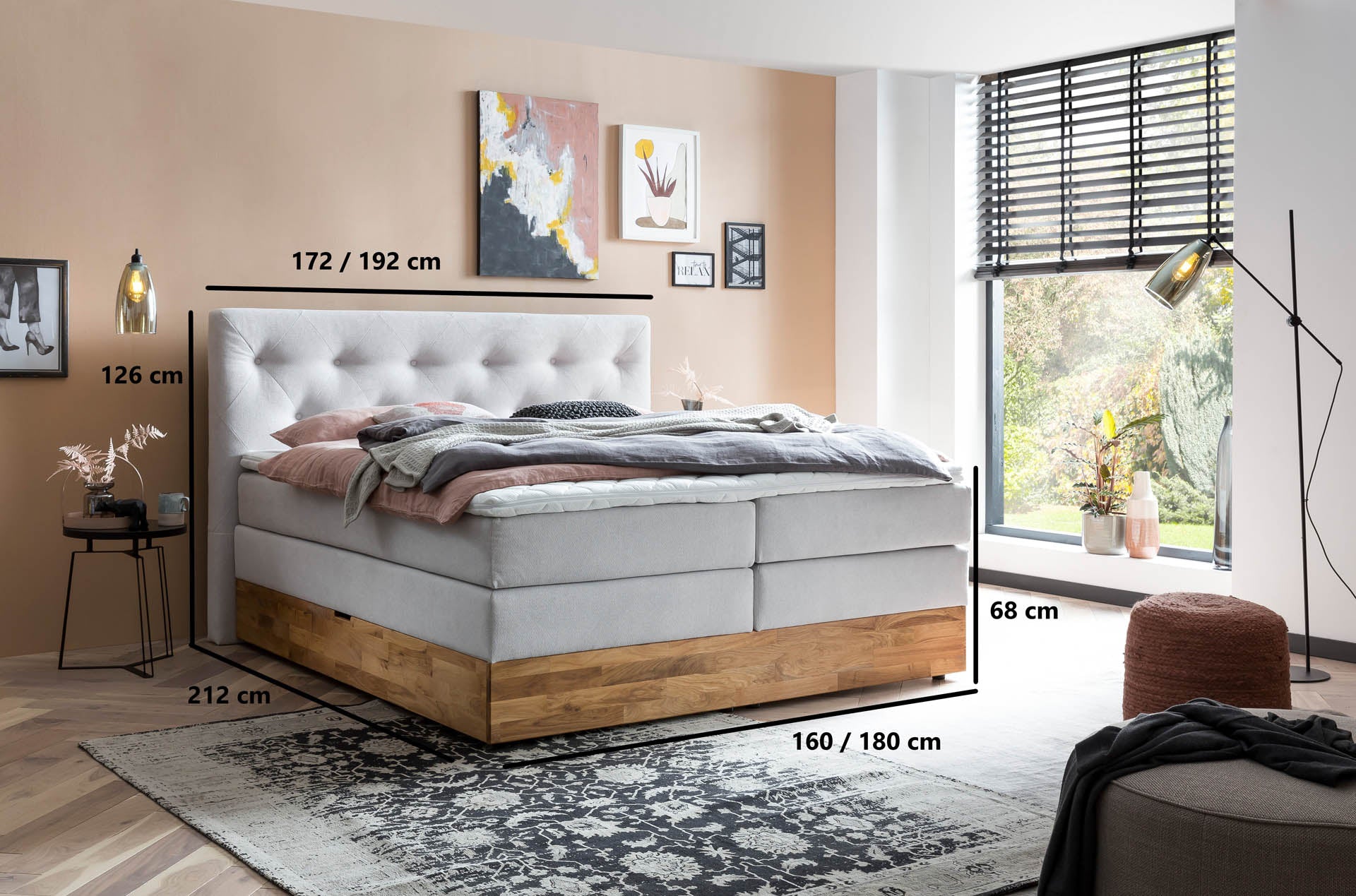 Boxspringbett 180x200 160x200 Bett Bettkasten Polsterbett Doppelbett Motorbett Bett elektrisch verstellbar Bett mit Motor