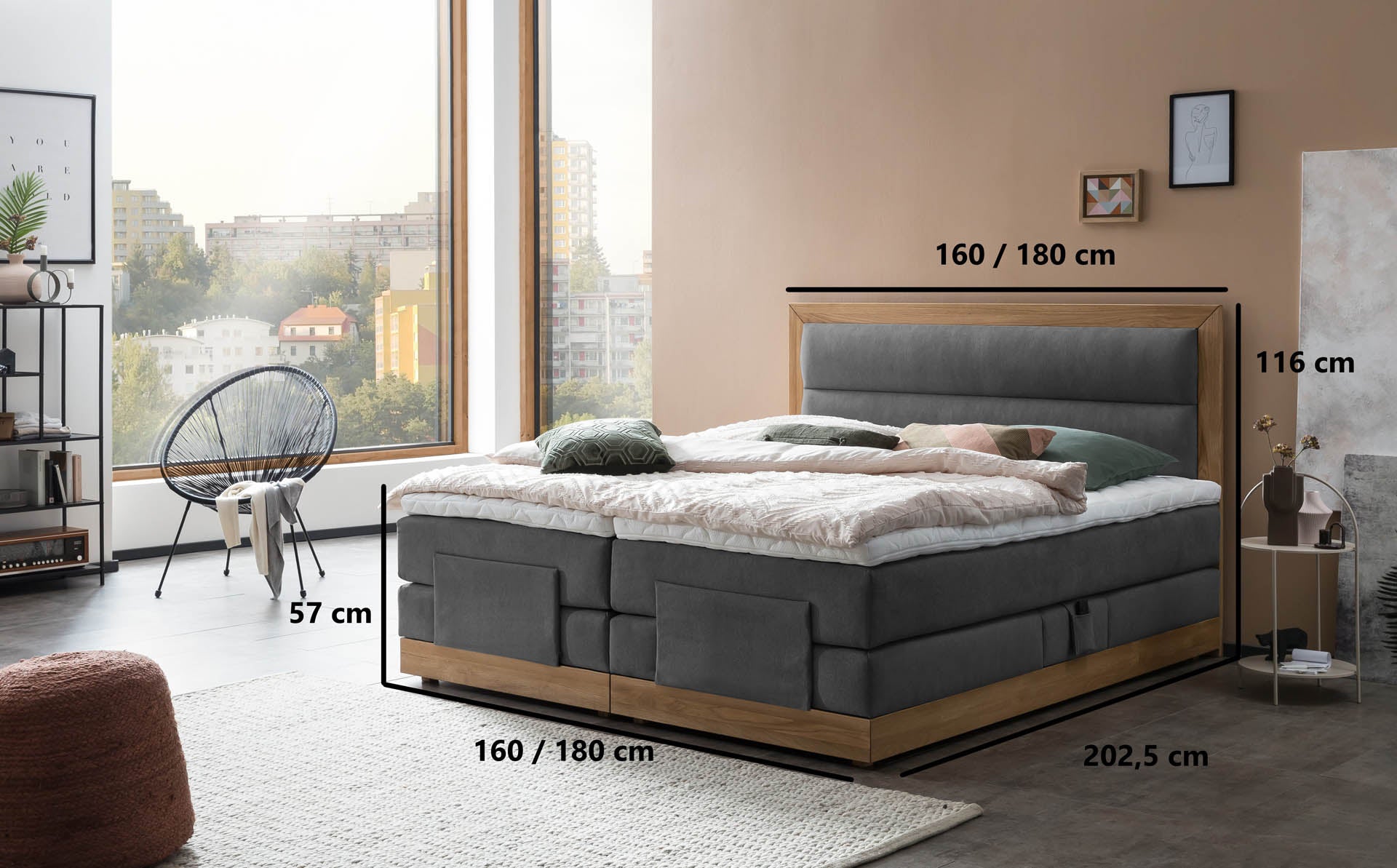 Boxspringbett 180x200 160x200 Bett Bettkasten Polsterbett Doppelbett Motorbett Bett elektrisch verstellbar Bett mit Motor