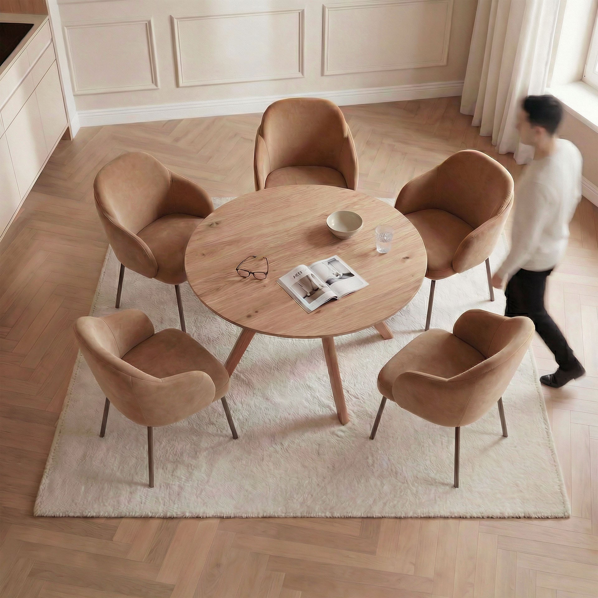 Esstisch Orbit - Rund aus Massivholz Eiche