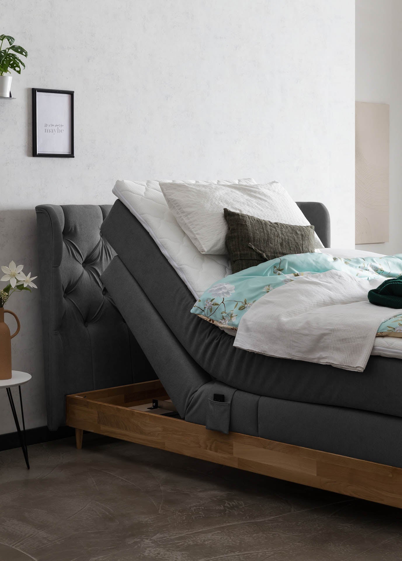 Boxspringbett 180x200 160x200 Bett Bettkasten Polsterbett Doppelbett Motorbett Bett elektrisch verstellbar Bett mit Motor
