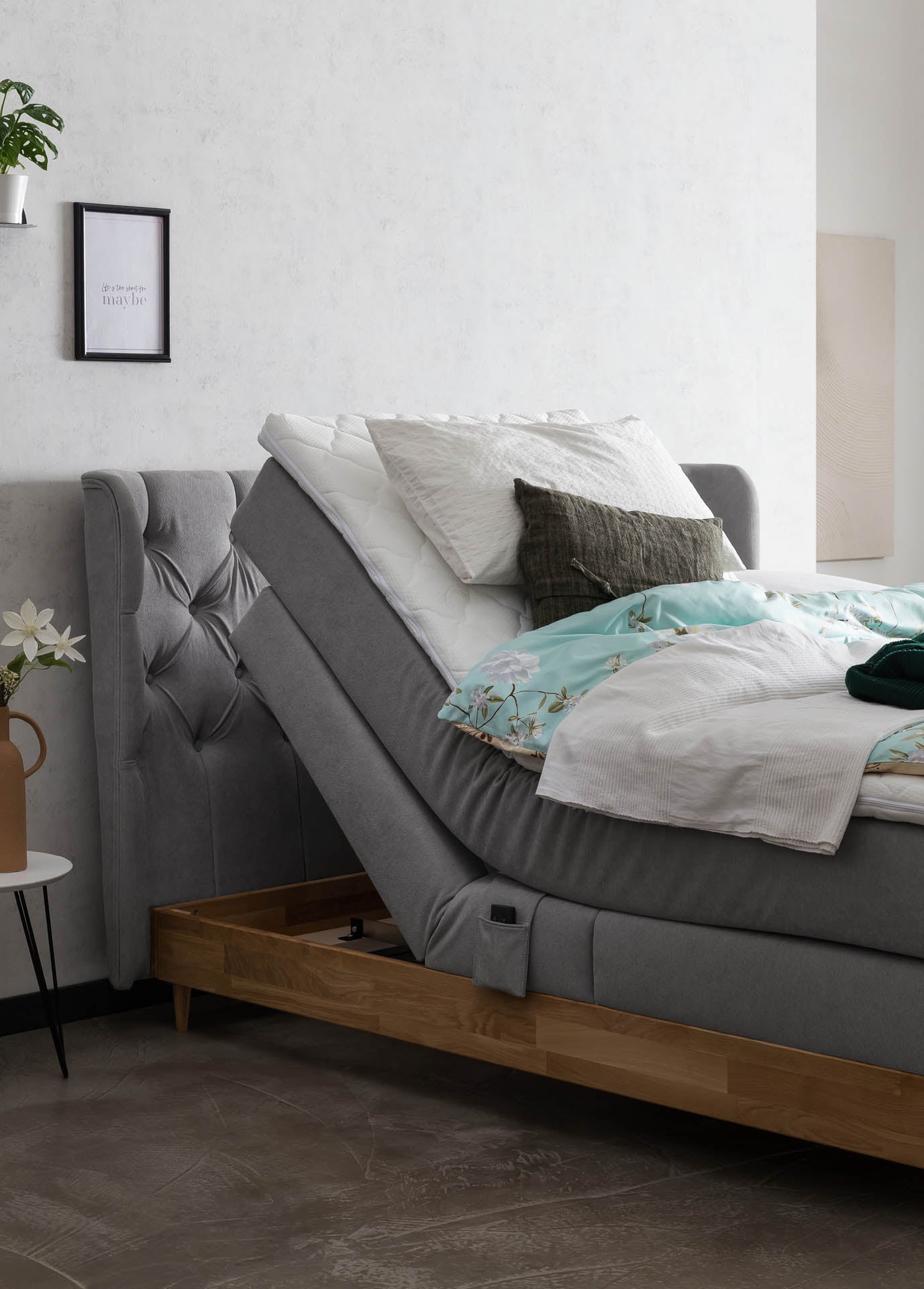 Boxspringbett 180x200 160x200 Bett Bettkasten Polsterbett Doppelbett Motorbett Bett elektrisch verstellbar Bett mit Motor