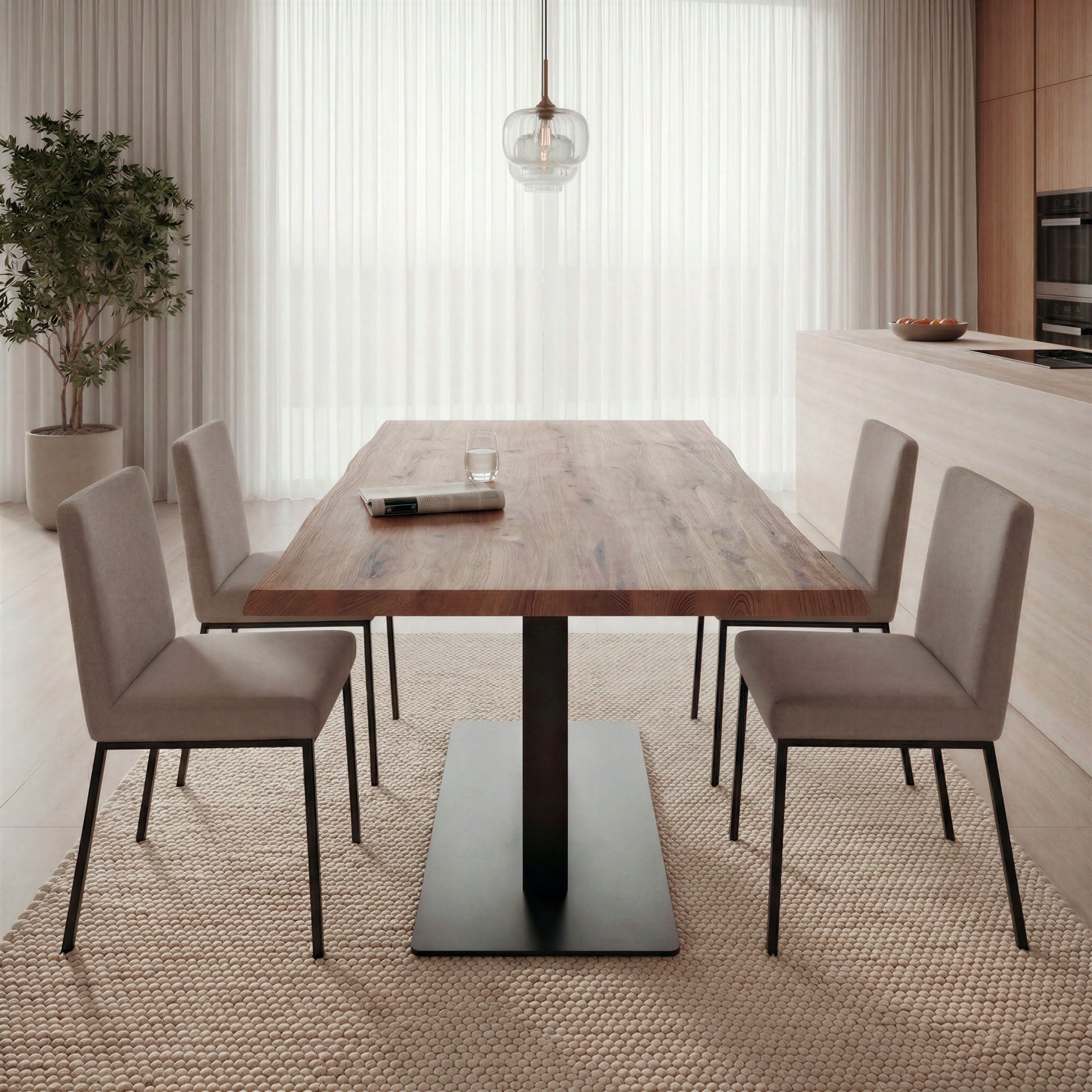 Esstisch Mond aus Massivholz Eiche