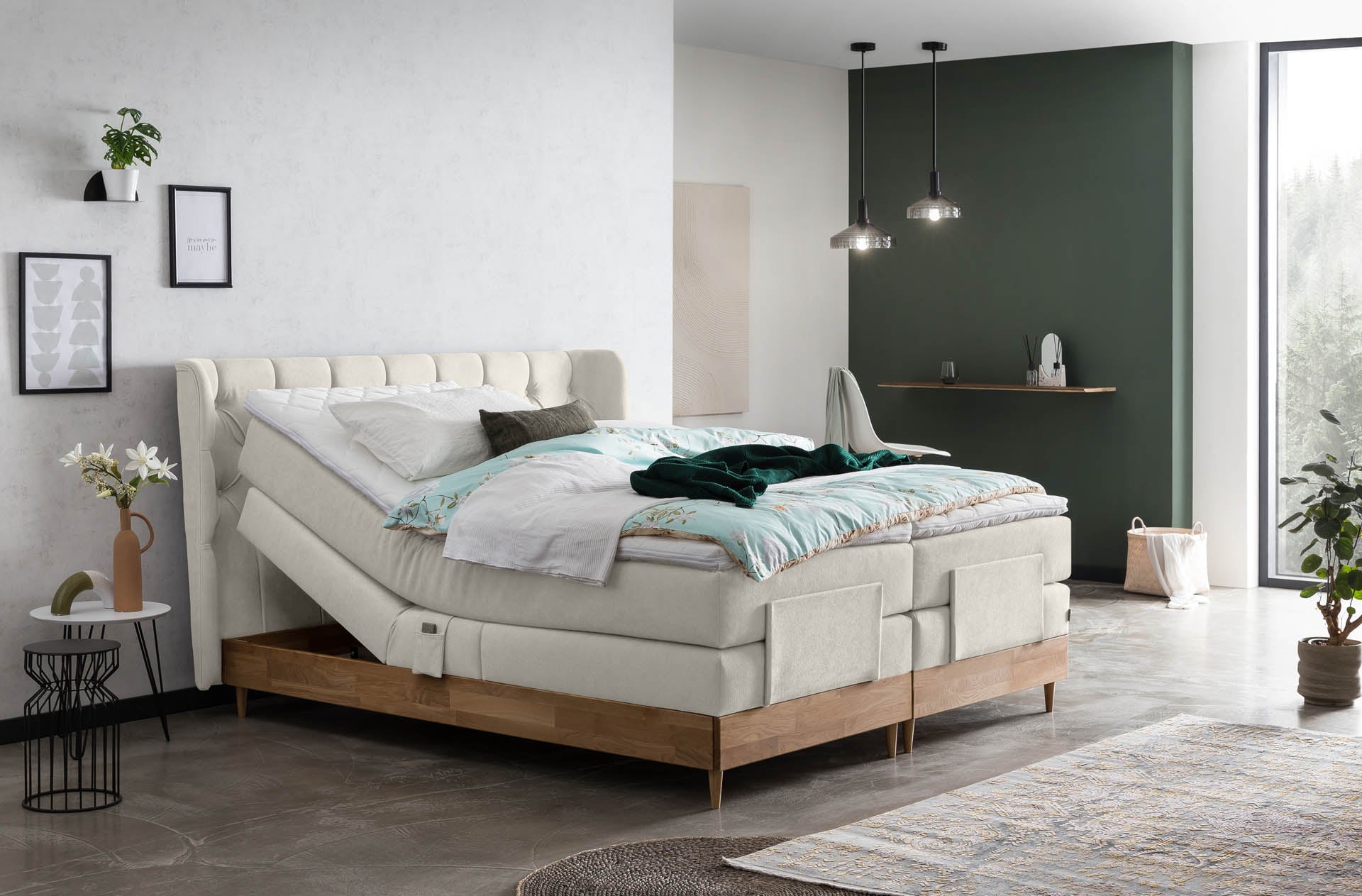 Boxspringbett 180x200 160x200 Bett Bettkasten Polsterbett Doppelbett Motorbett Bett elektrisch verstellbar Bett mit Motor
