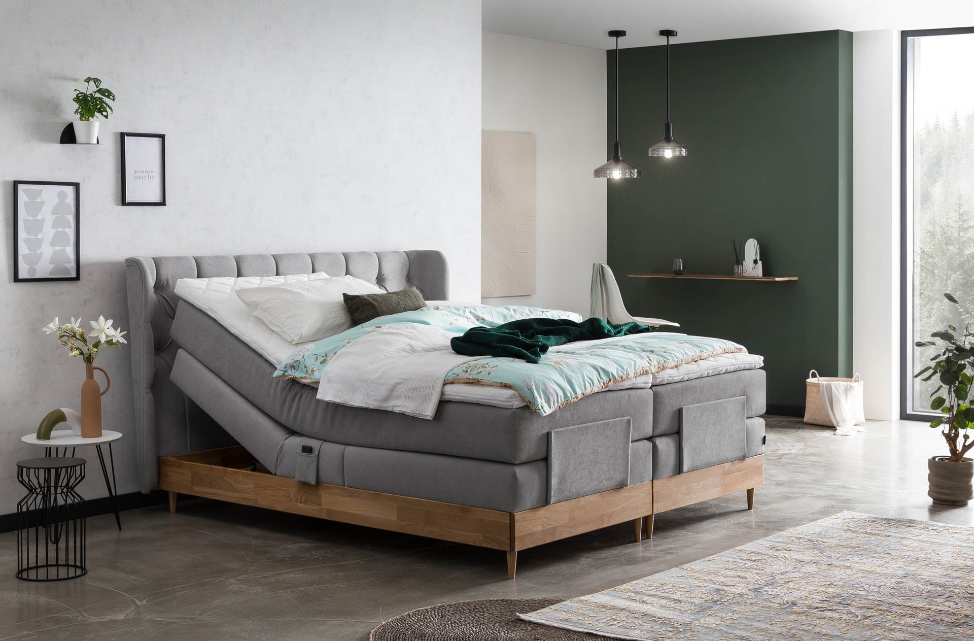 Boxspringbett 180x200 160x200 Bett Bettkasten Polsterbett Doppelbett Motorbett Bett elektrisch verstellbar Bett mit Motor