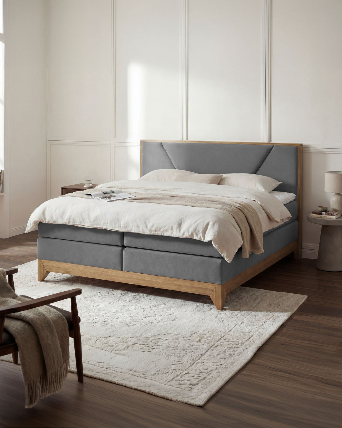 Vela Boxspringbett – Mit Massivholz Eiche & Komfort