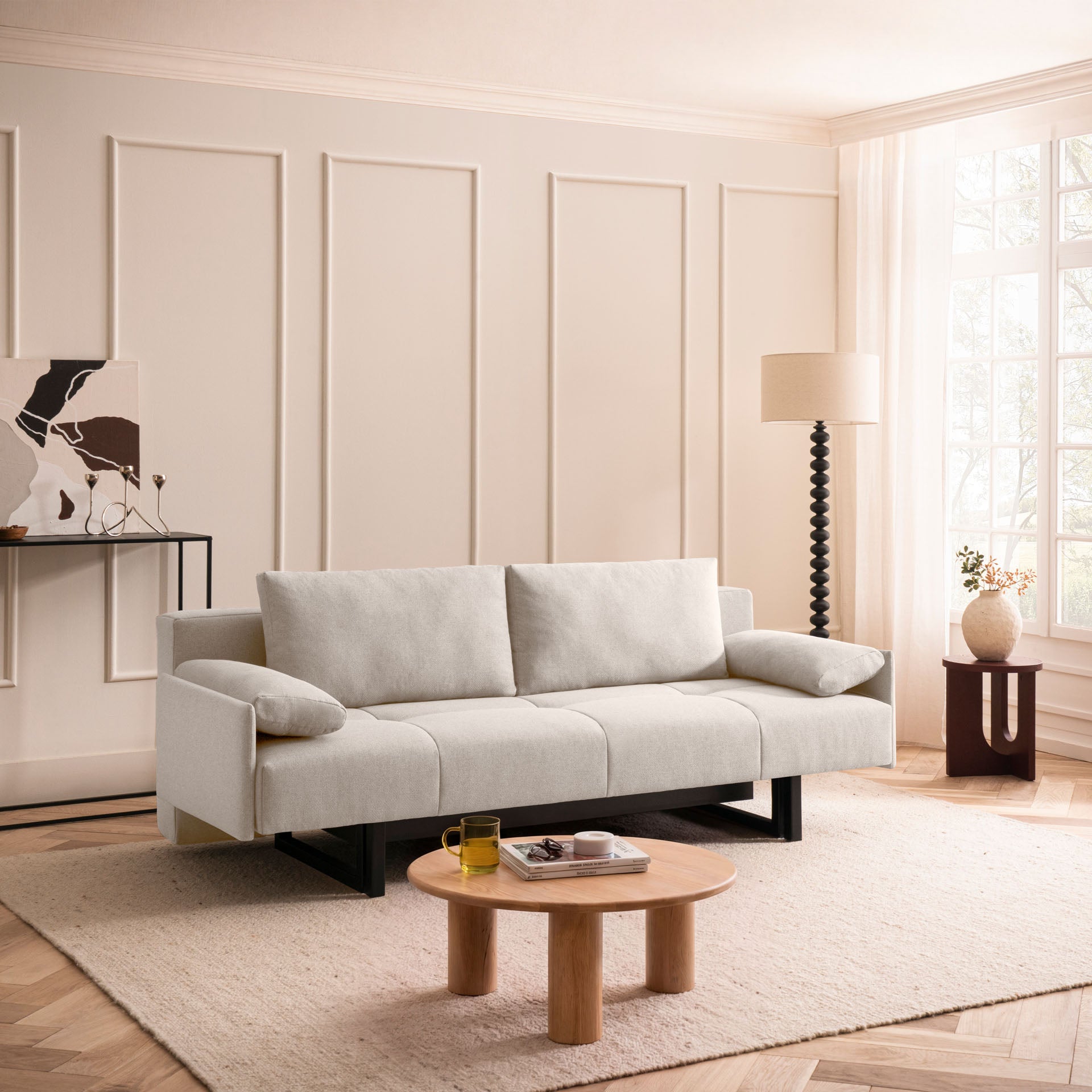 [SKU:1TAMINO103BEISB] Schlafsofa Beige Sofa mit Schlaffunktion Schlafcouch Bettkasten Schlafsofa mit Bettkasten Sofa kaufen