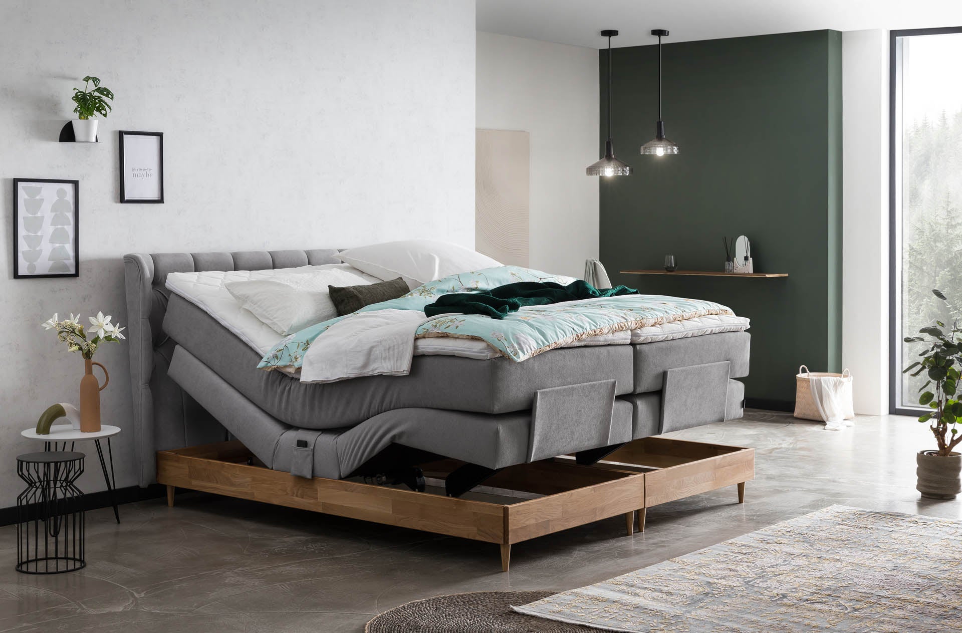 Box spring bed EON electrically adjustable