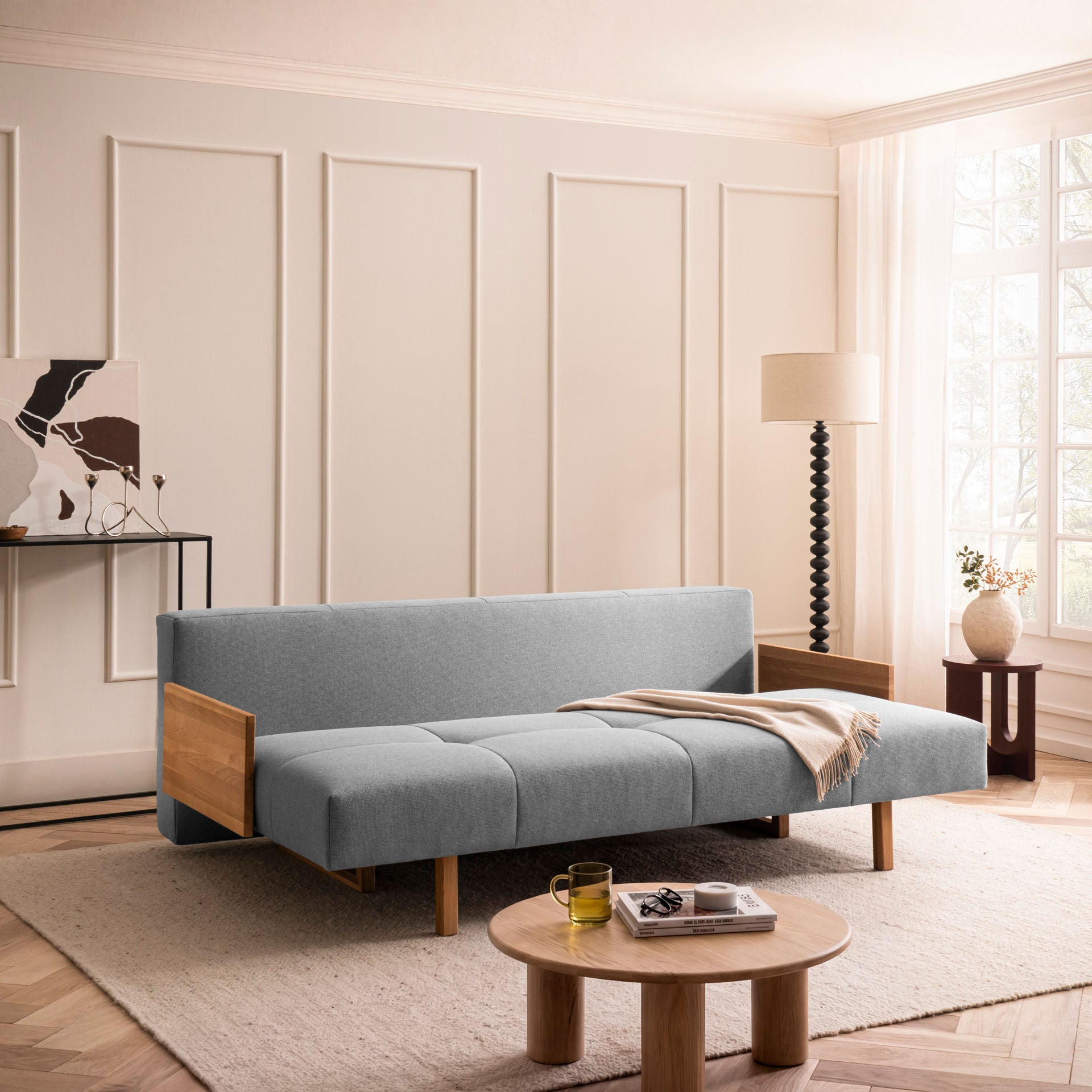 [SKU:1TAMINO103HGRSB] Schlafsofa Hellgrau Sofa mit Schlaffunktion Schlafcouch Bettkasten Schlafsofa mit Bettkasten Sofa kaufen