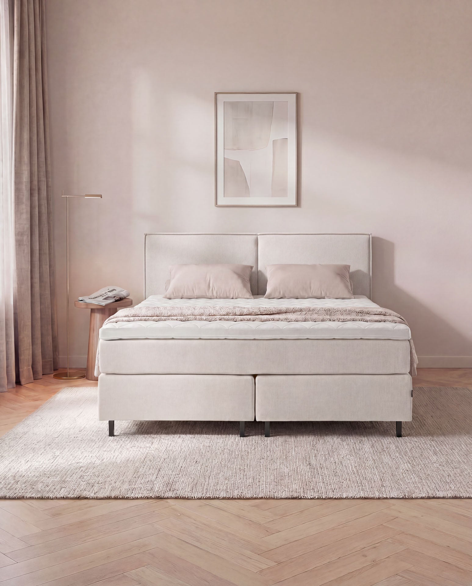 Boxspringbett 160x200 180x200 200x200 Beige Bett Polsterbett Doppelbett Boxspring Bett Schlafzimmer