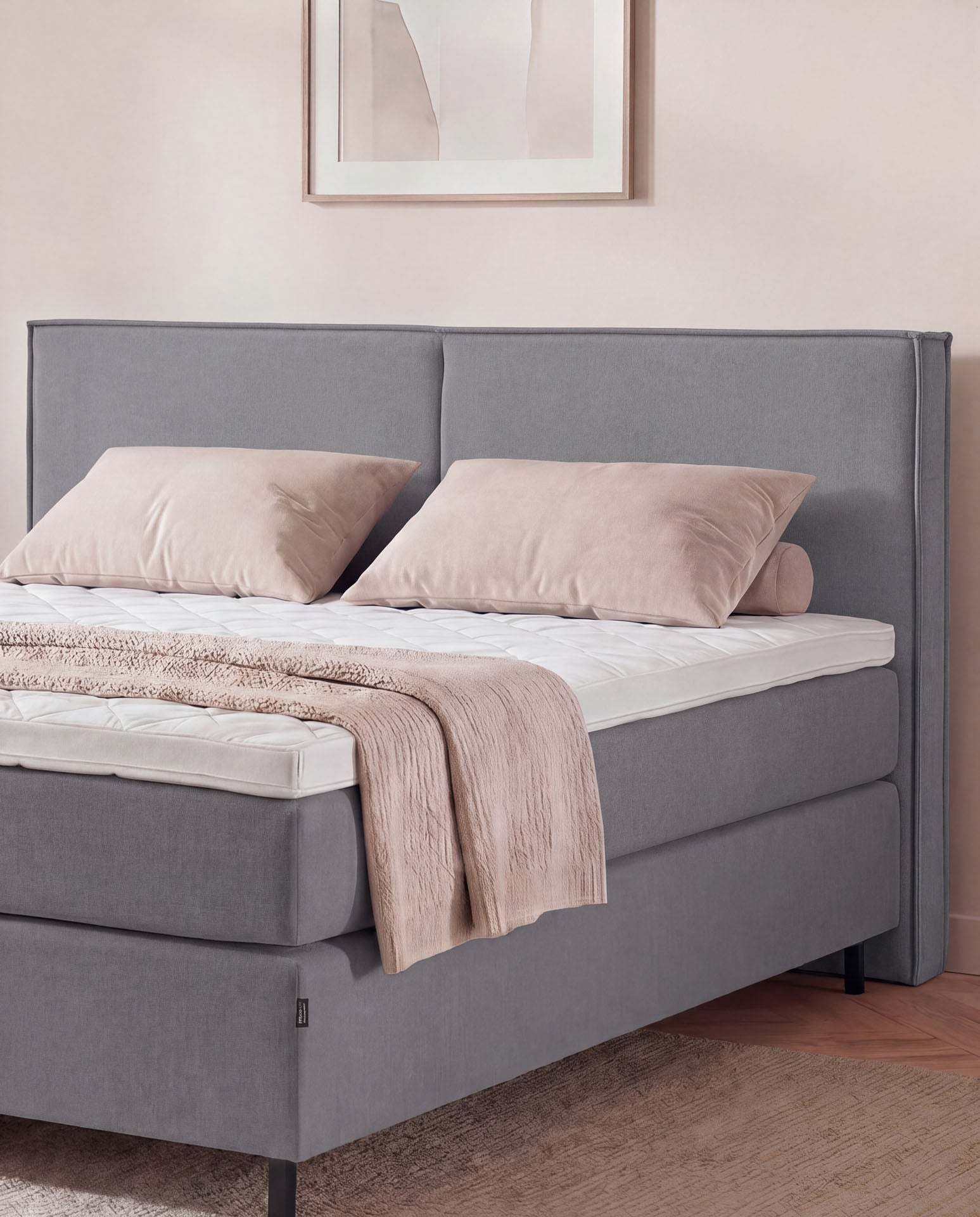 Boxspringbett 160x200 180x200 200x200 Anthrazit Bett Polsterbett Doppelbett Boxspring Bett grau Schlafzimmer
