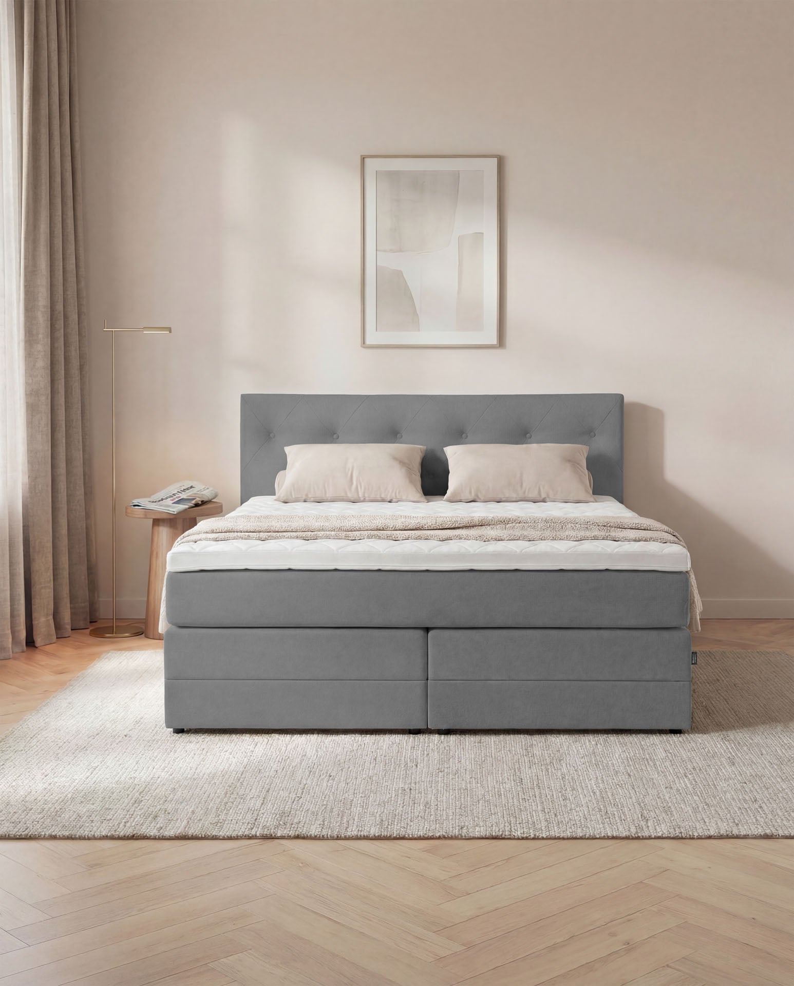 Boxspringbett 160x200 180x200 200x200 Anthrazit Bett Bettkasten Polsterbett Doppelbett Stauraumbett Bett mit Stauraum Schlafzimmer