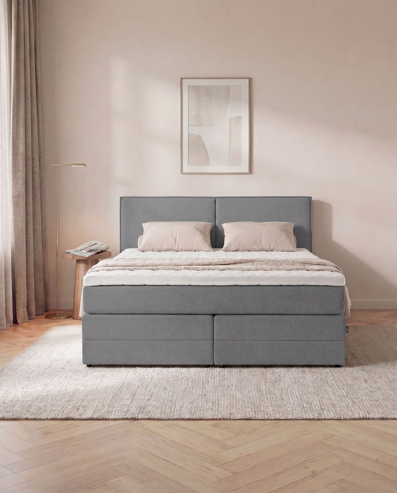 Boxspringbett mit Bettkasten 160x200 180x200 200x200 Anthrazit Bett Stauraum Polsterbett Doppelbett Boxspring Bett