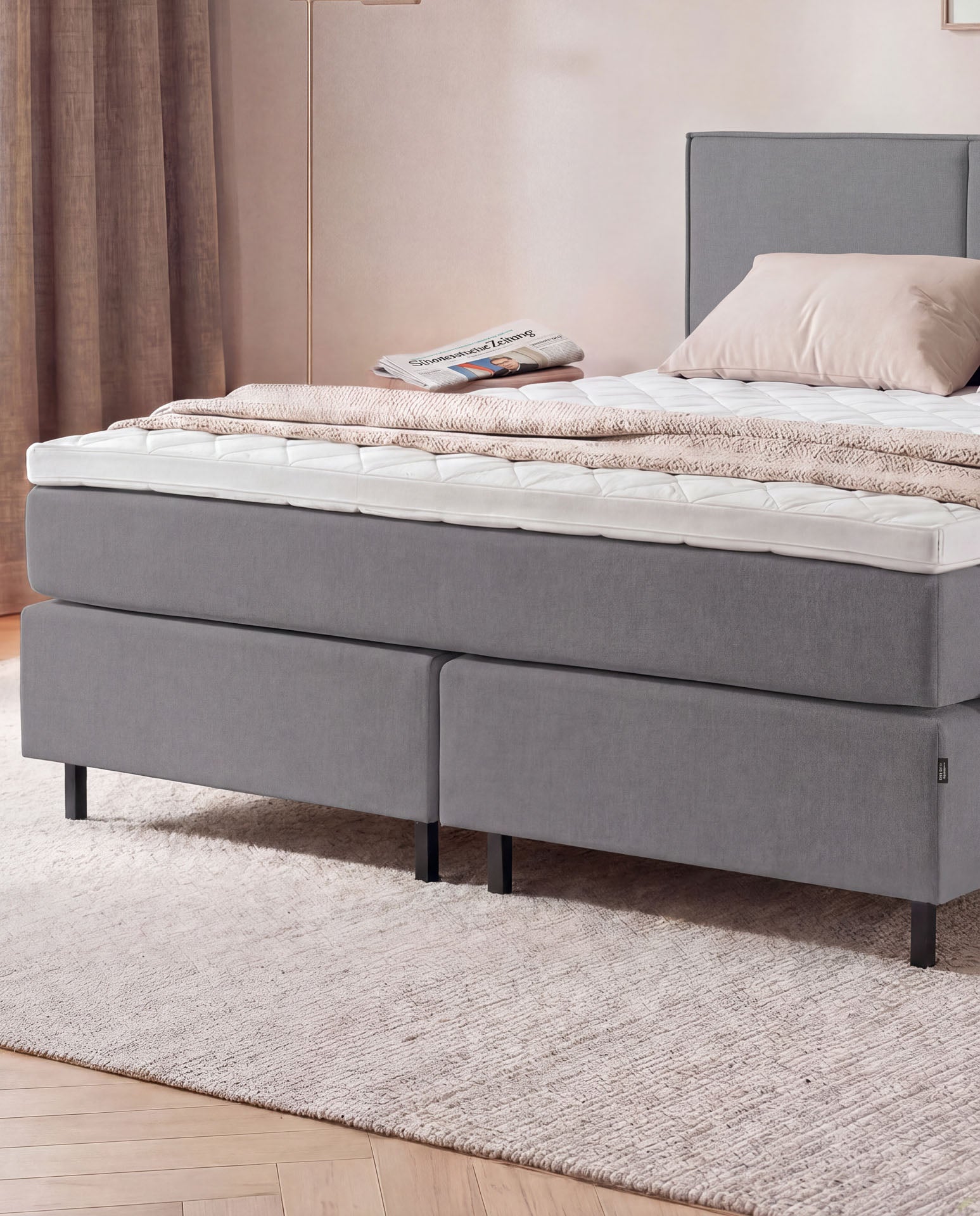 Boxspringbett 160x200 180x200 200x200 Anthrazit Bett Polsterbett Doppelbett Boxspring Bett grau Schlafzimmer