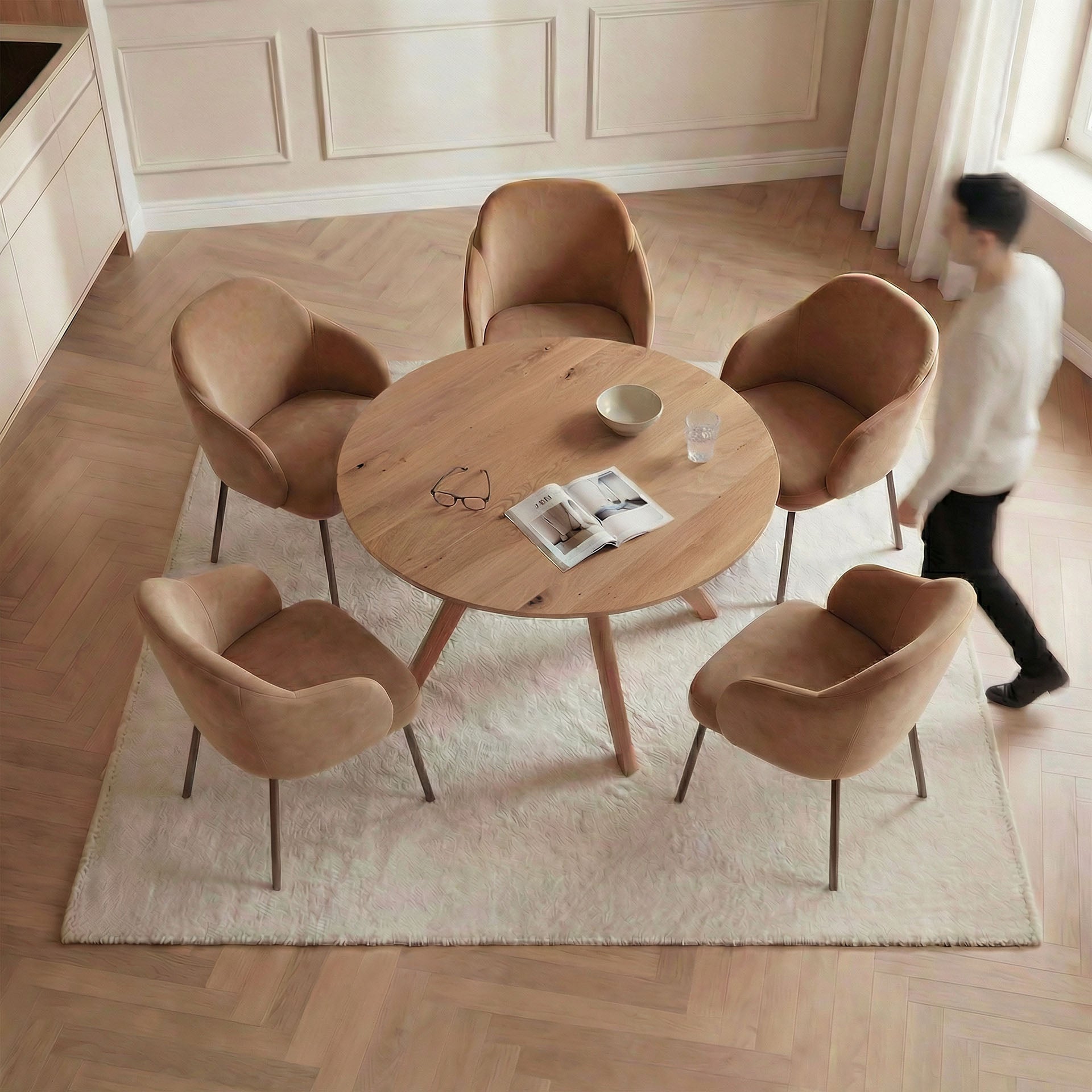 Esstisch Orbit - Rund aus Massivholz Eiche