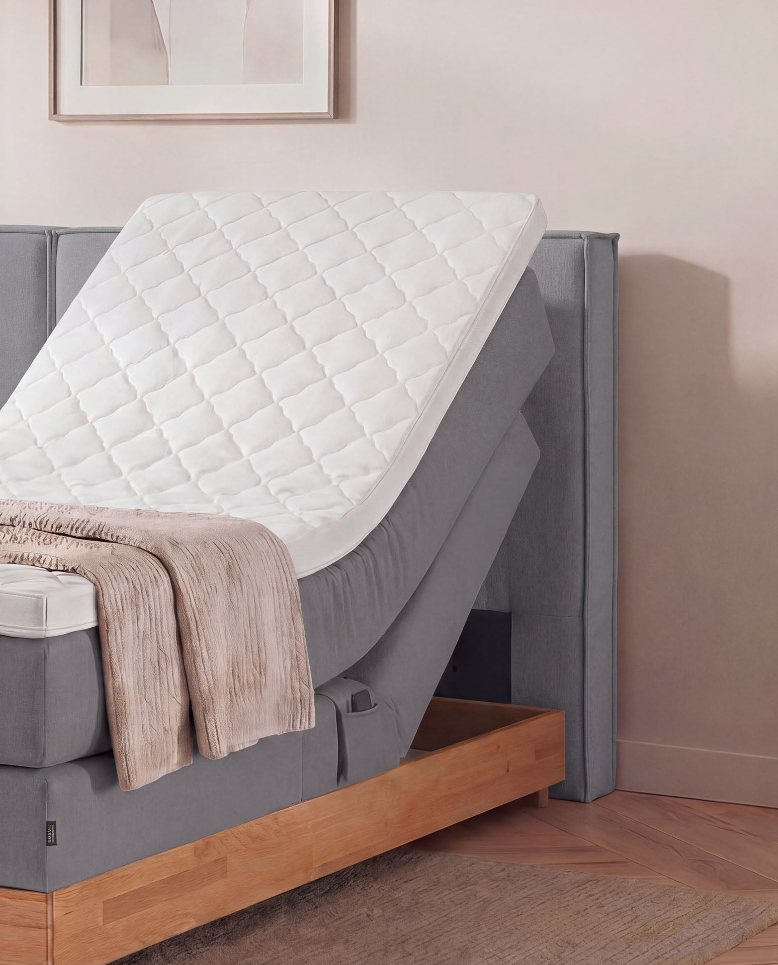 Boxspringbett elektrisch verstellbar Eiche 160x200 180x200 200x200 Anthrazit Motorbett Bett mit Motor Holzrahmen Doppelbett