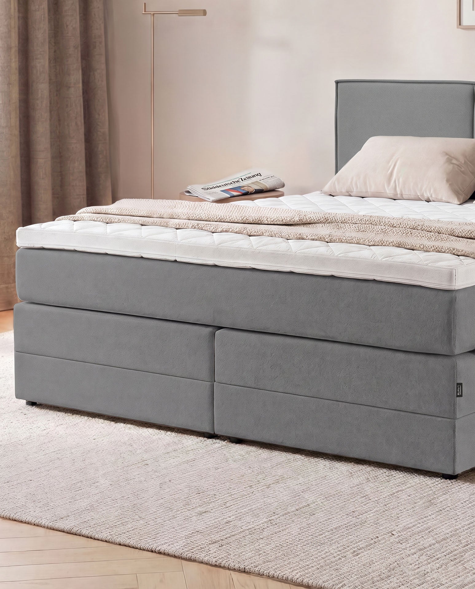 Boxspringbett mit Bettkasten 160x200 180x200 200x200 Anthrazit Bett Stauraum Polsterbett Doppelbett Boxspring Bett