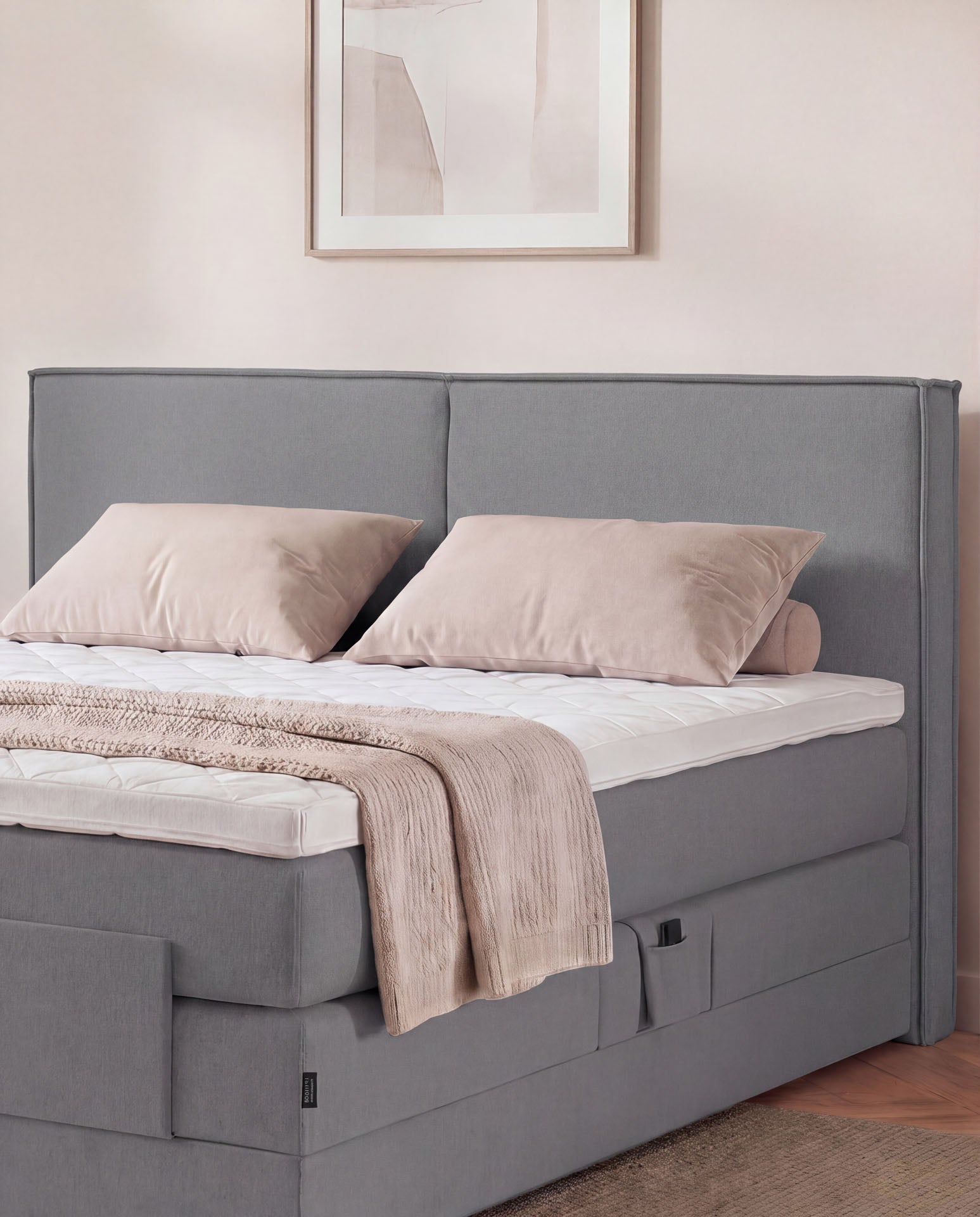 Boxspringbett elektrisch verstellbar 160x200 180x200 200x200 Anthrazit Motorbett Bett mit Motor Polsterbett Doppelbett