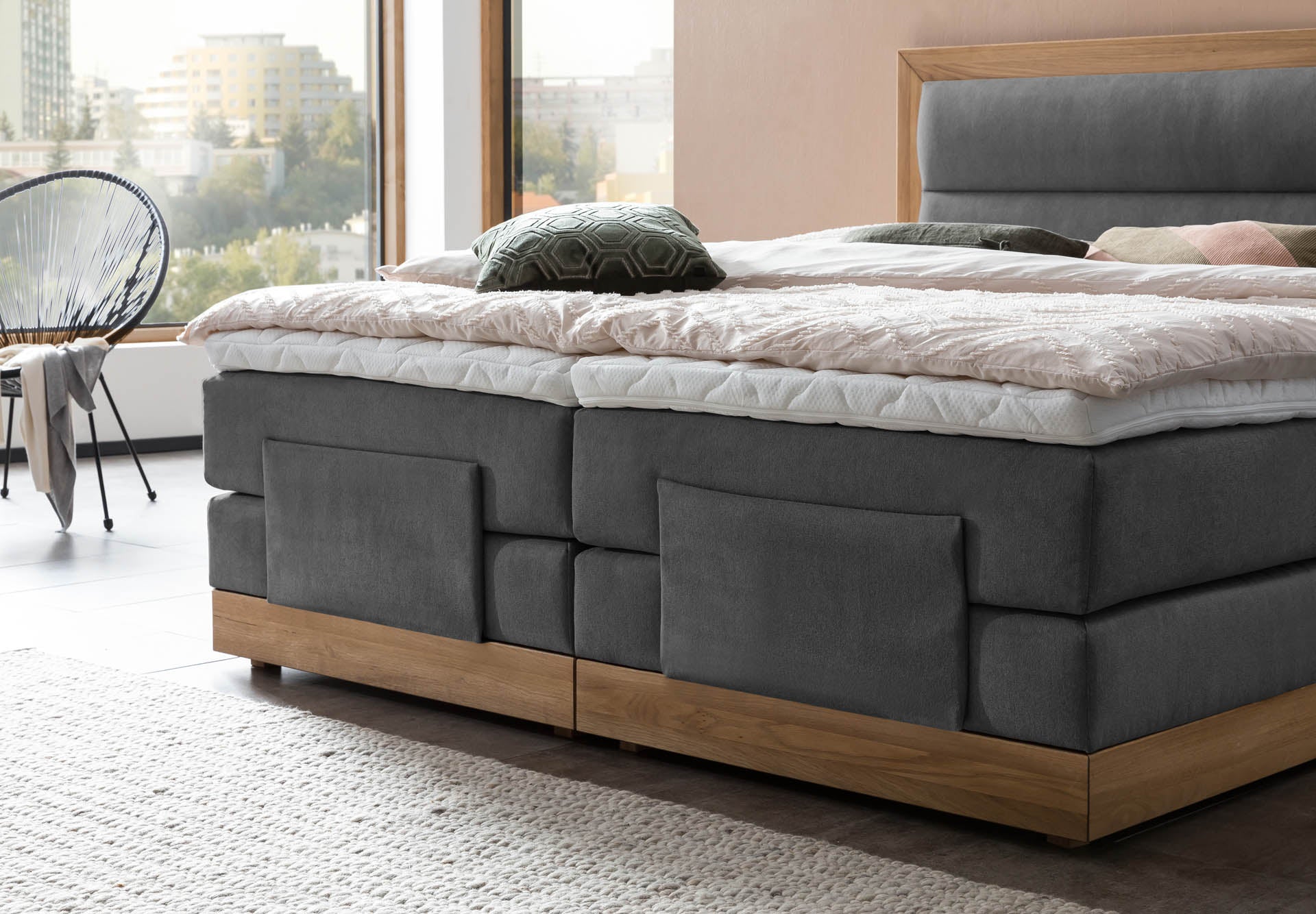 Box spring bed MODELA electrically adjustable