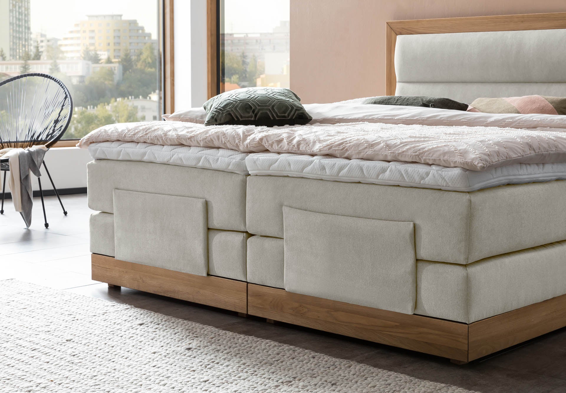 Box spring bed MODELA electrically adjustable