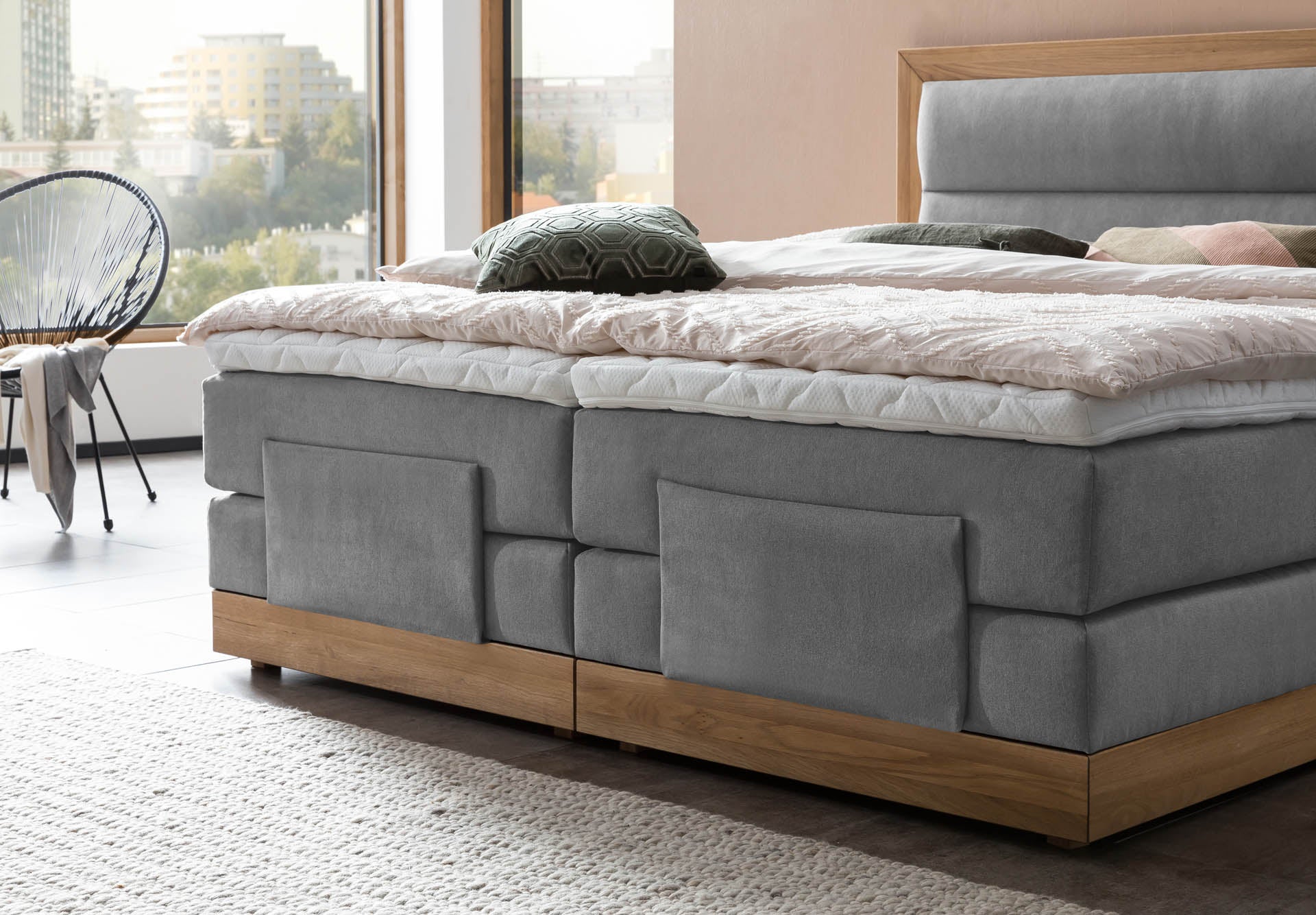 Box spring bed MODELA electrically adjustable