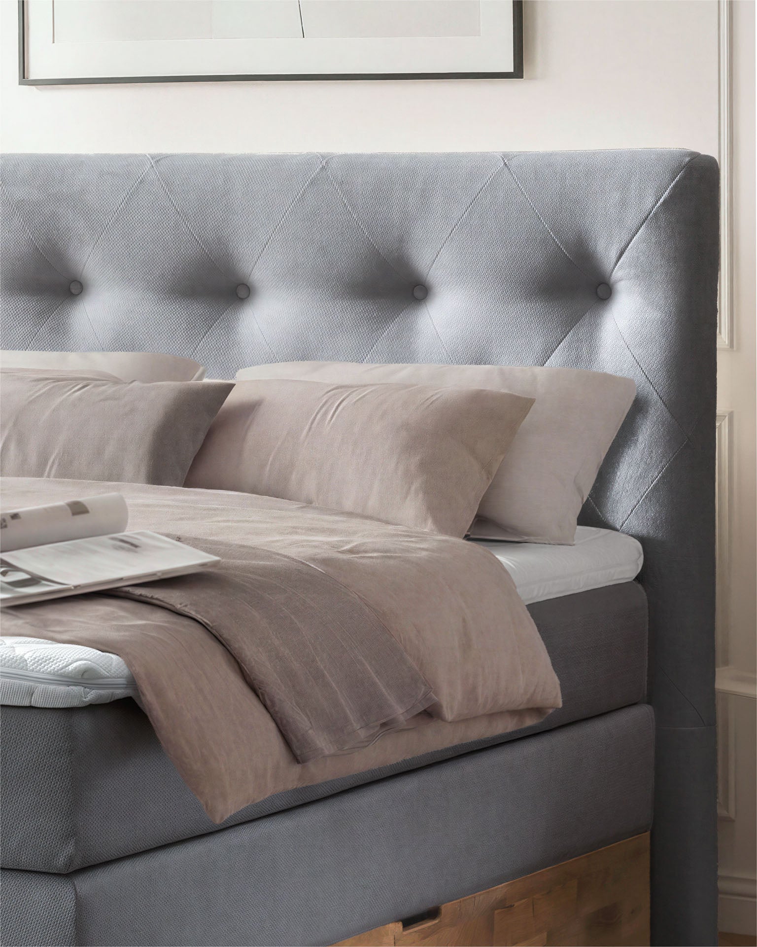 [SKU:ABM-140BTK-ANT] Boxspringbett 180x200 160x200 Bett Bettkasten Polsterbett Doppelbett Motorbett Bett elektrisch verstellbar Bett mit Motor