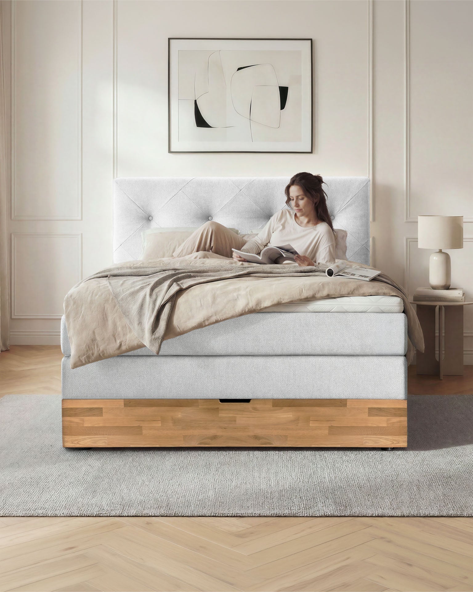 [SKU:ABM-140BTK-WSG] Boxspringbett 180x200 160x200 Bett Bettkasten Polsterbett Doppelbett Motorbett Bett elektrisch verstellbar Bett mit Motor