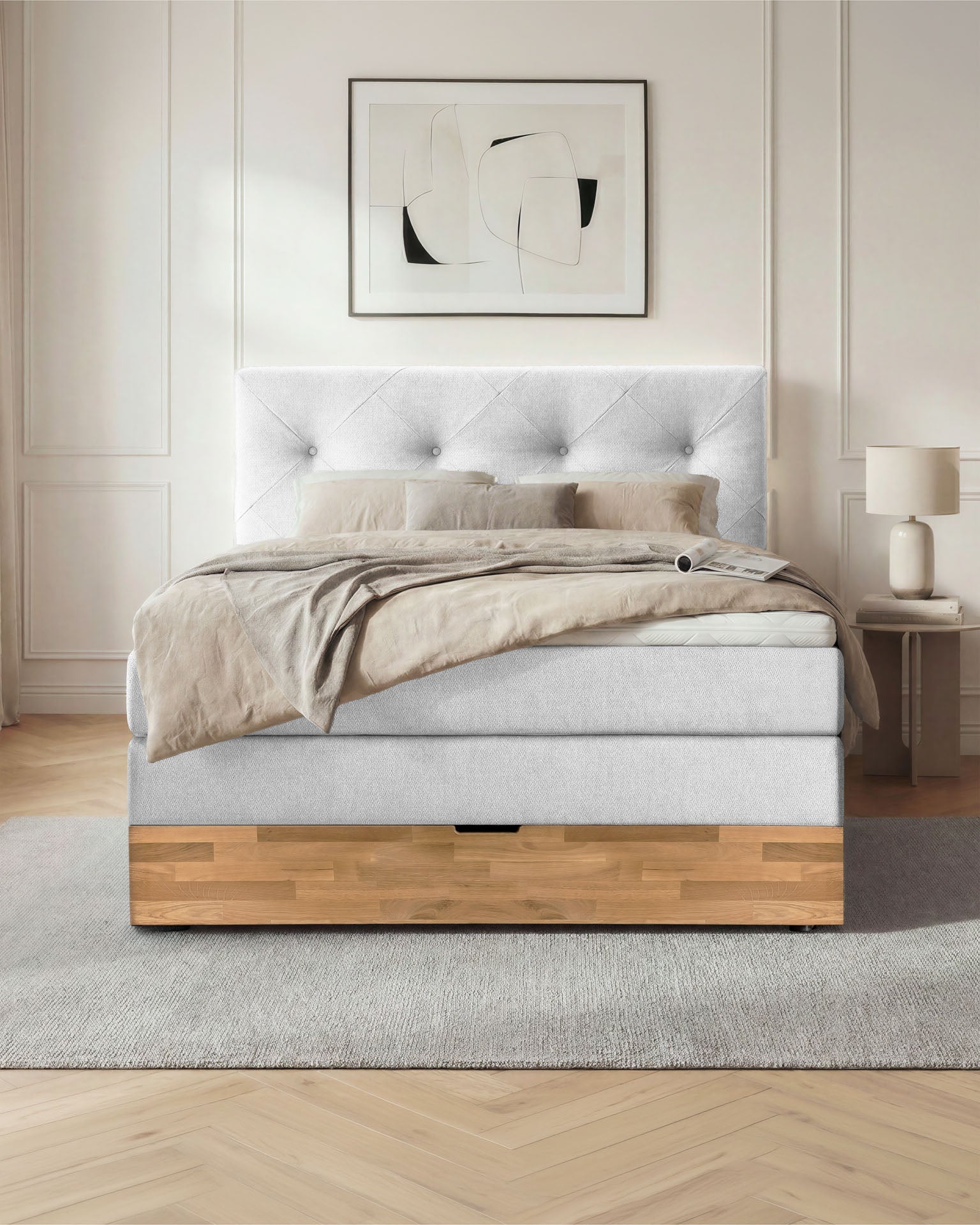 [SKU:ABM-140BTK-WSG] Boxspringbett 180x200 160x200 Bett Bettkasten Polsterbett Doppelbett Motorbett Bett elektrisch verstellbar Bett mit Motor