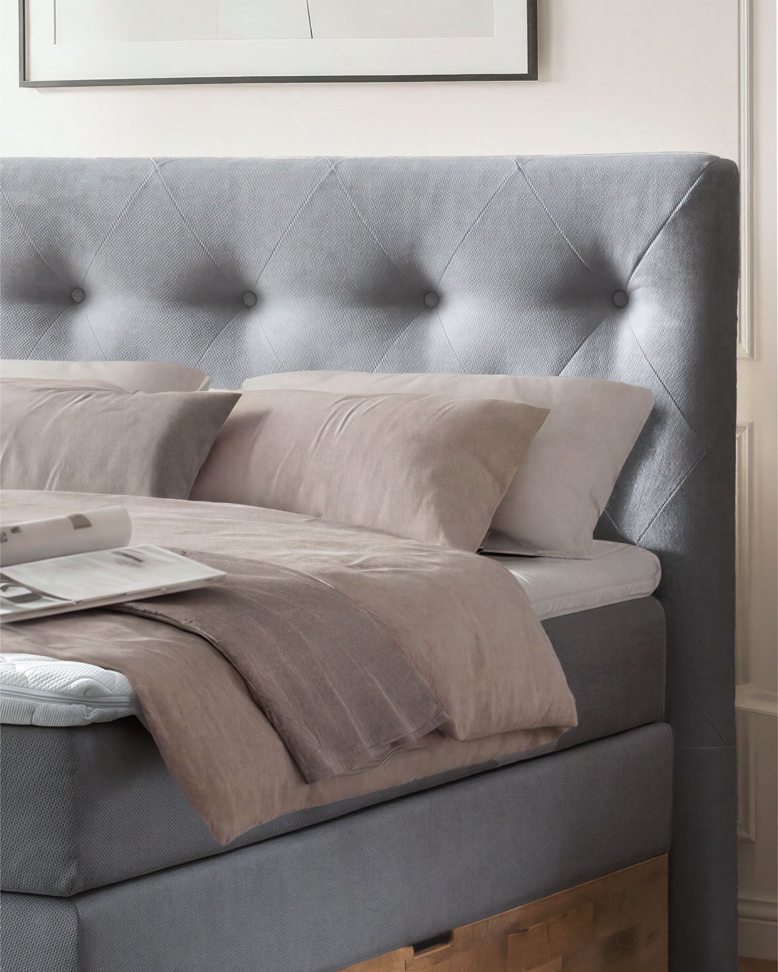 [SKU:ABM-160BTK-ANT,ABM-180BTK-ANT] Boxspringbett 180x200 160x200 Bett Bettkasten Polsterbett Doppelbett Motorbett Bett elektrisch verstellbar Bett mit Motor