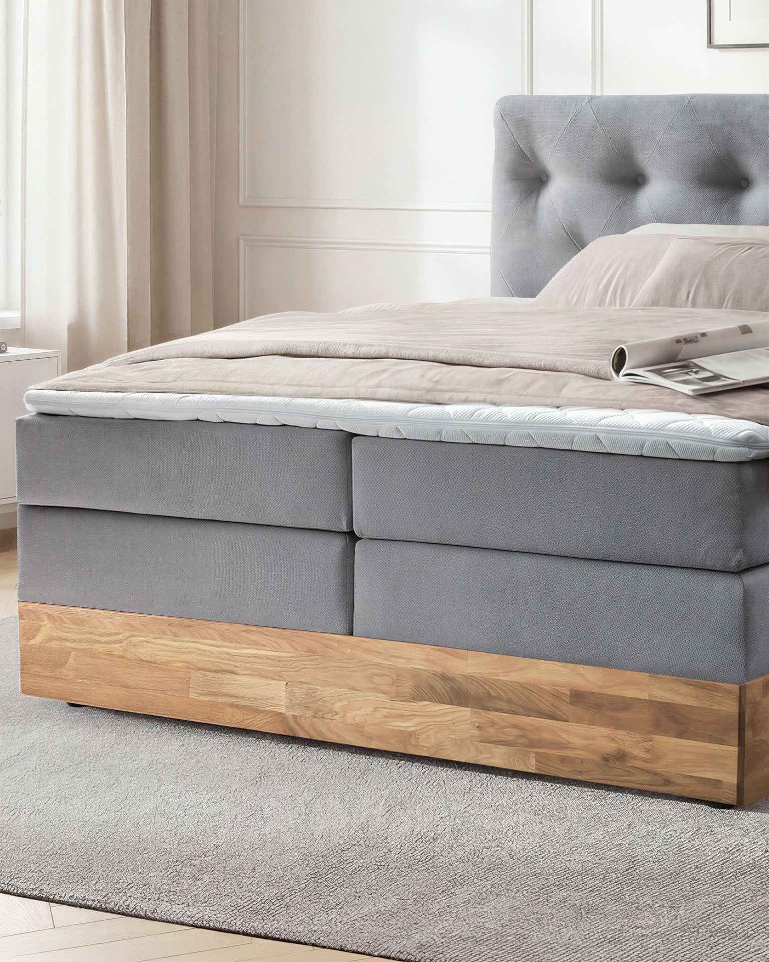 [SKU:ABM-160BTK-ANT,ABM-180BTK-ANT] Boxspringbett 180x200 160x200 Bett Bettkasten Polsterbett Doppelbett Motorbett Bett elektrisch verstellbar Bett mit Motor