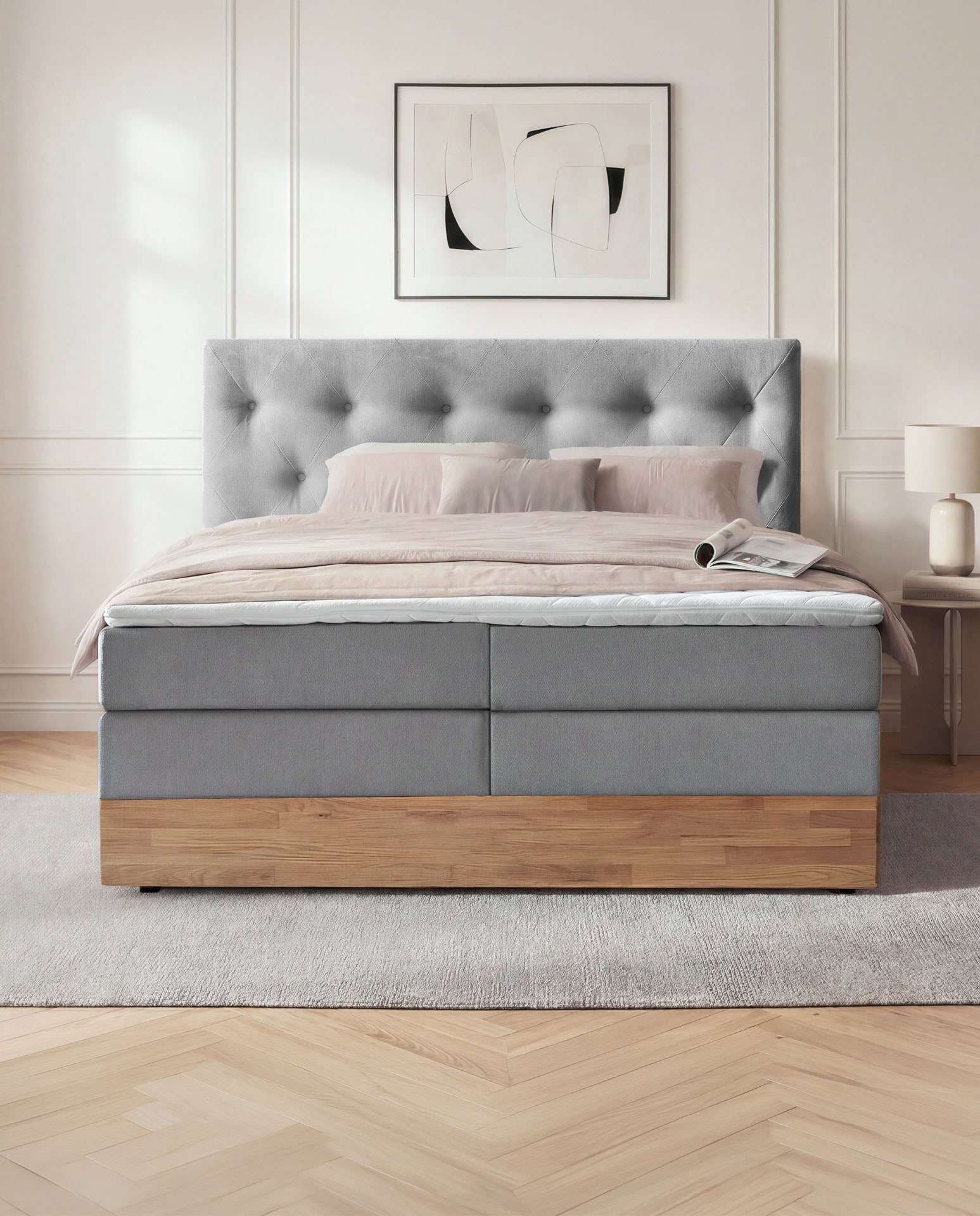 [SKU:ABM-160BTK-ANT,ABM-180BTK-ANT] Boxspringbett 180x200 160x200 Bett Bettkasten Polsterbett Doppelbett Motorbett Bett elektrisch verstellbar Bett mit Motor