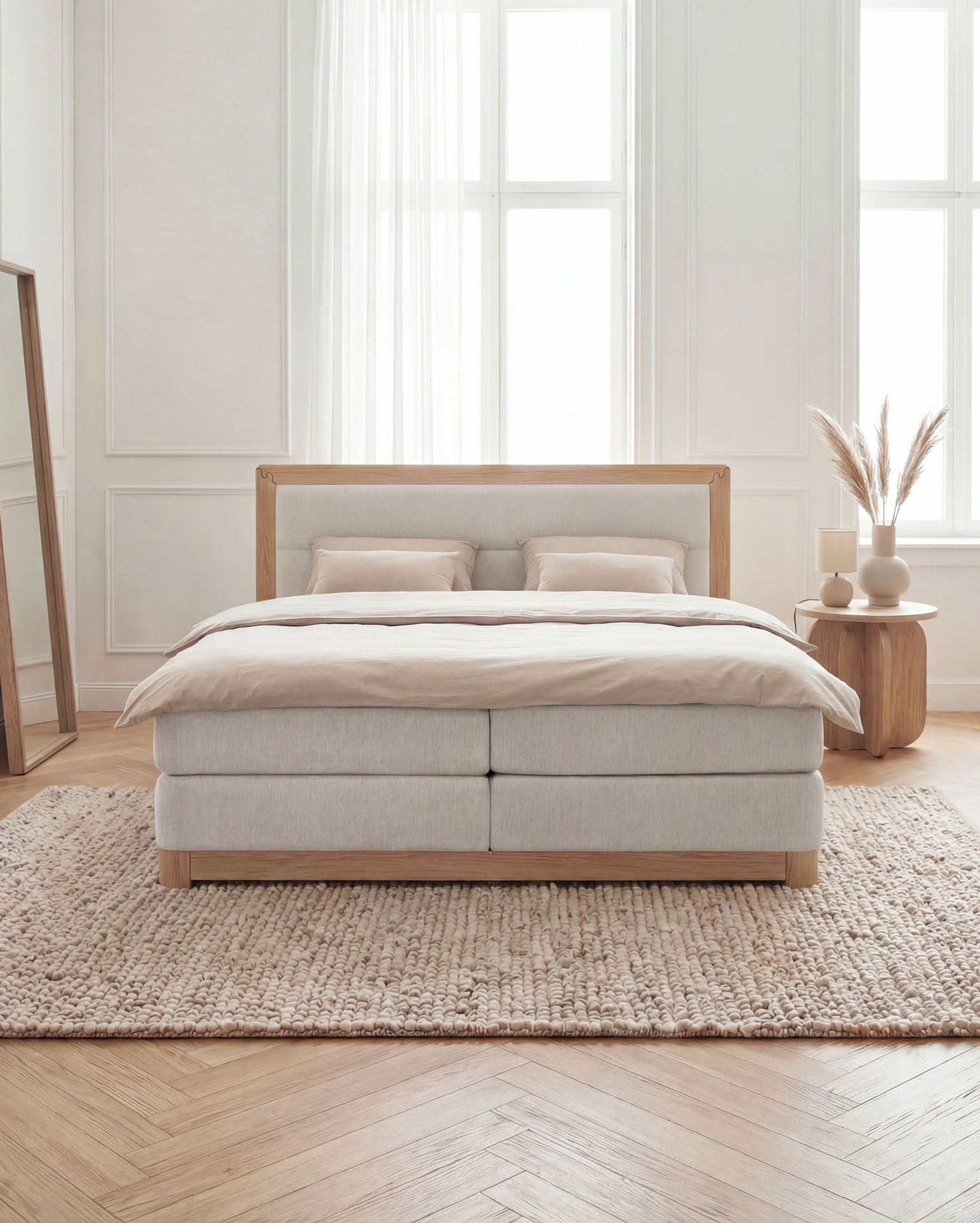 [SKU:VYG-160EC-BEIGE,VYG-180EC-BEIGE] Boxspringbett 180x200 160x200 Bett Bettkasten Polsterbett Doppelbett