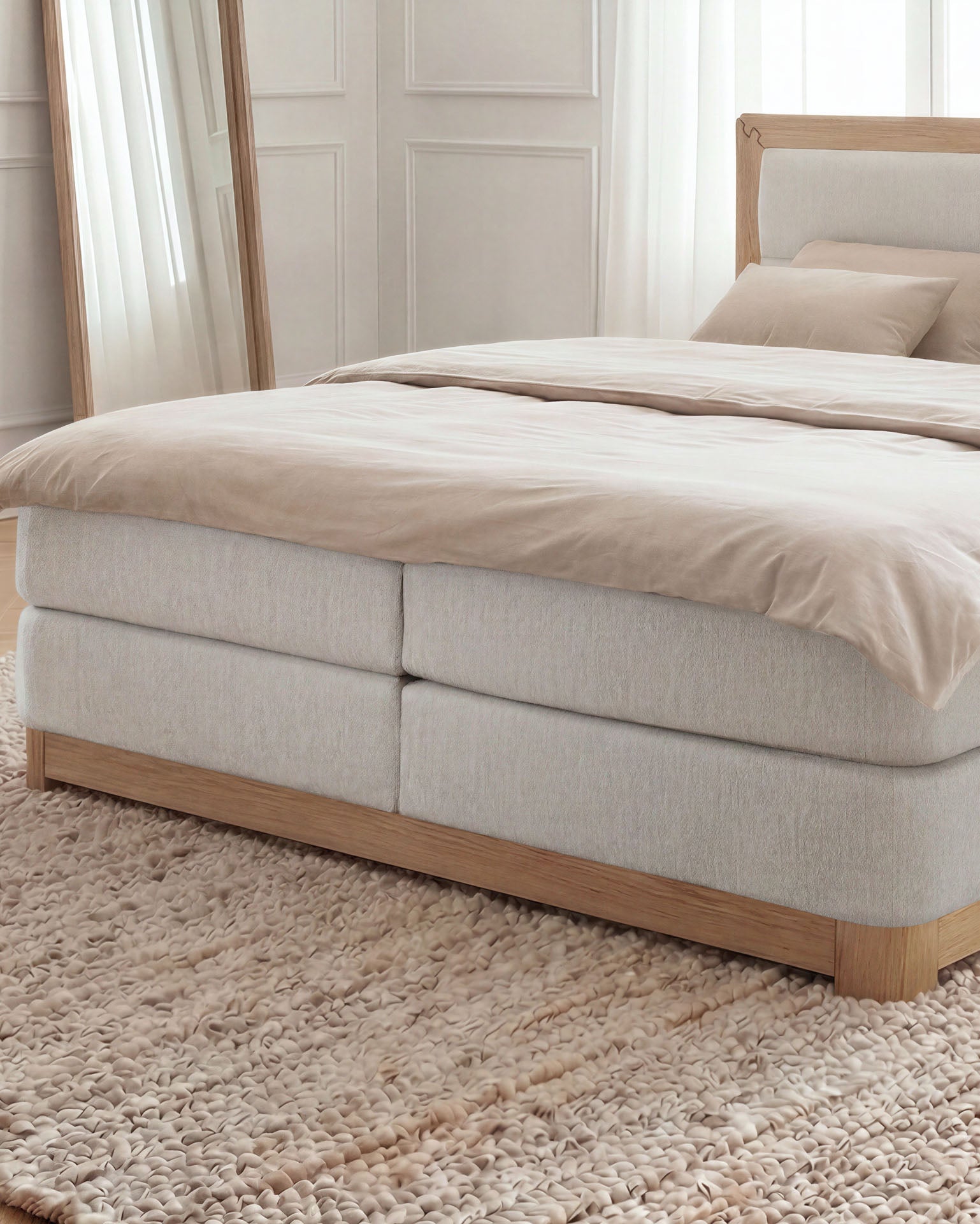 [SKU:VYG-160EC-BEIGE,VYG-180EC-BEIGE] Boxspringbett 180x200 160x200 Bett Bettkasten Polsterbett Doppelbett